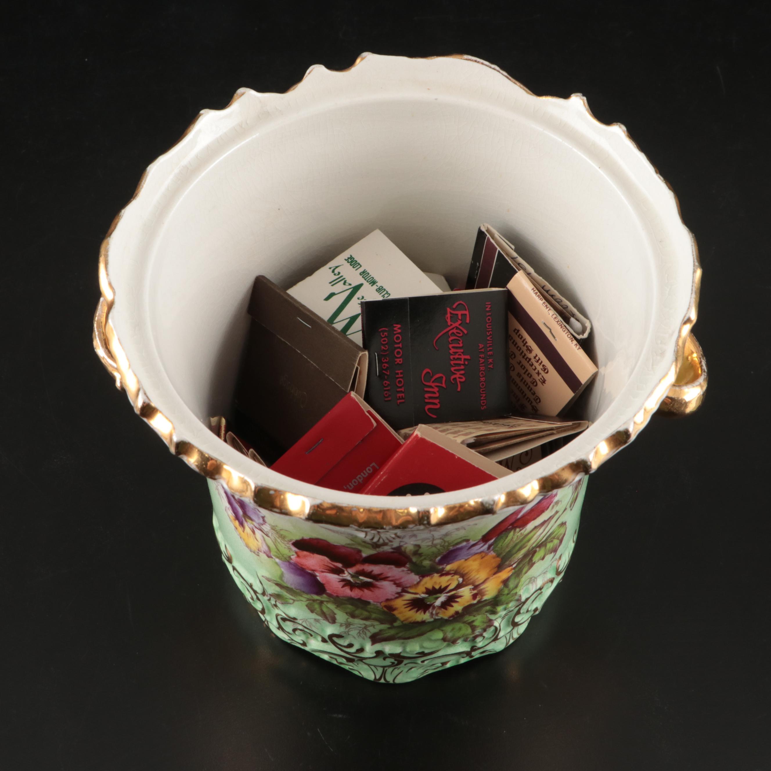Belleek and Japanese Hand-Painted Berry Bowls with Other Ceramic Serveware