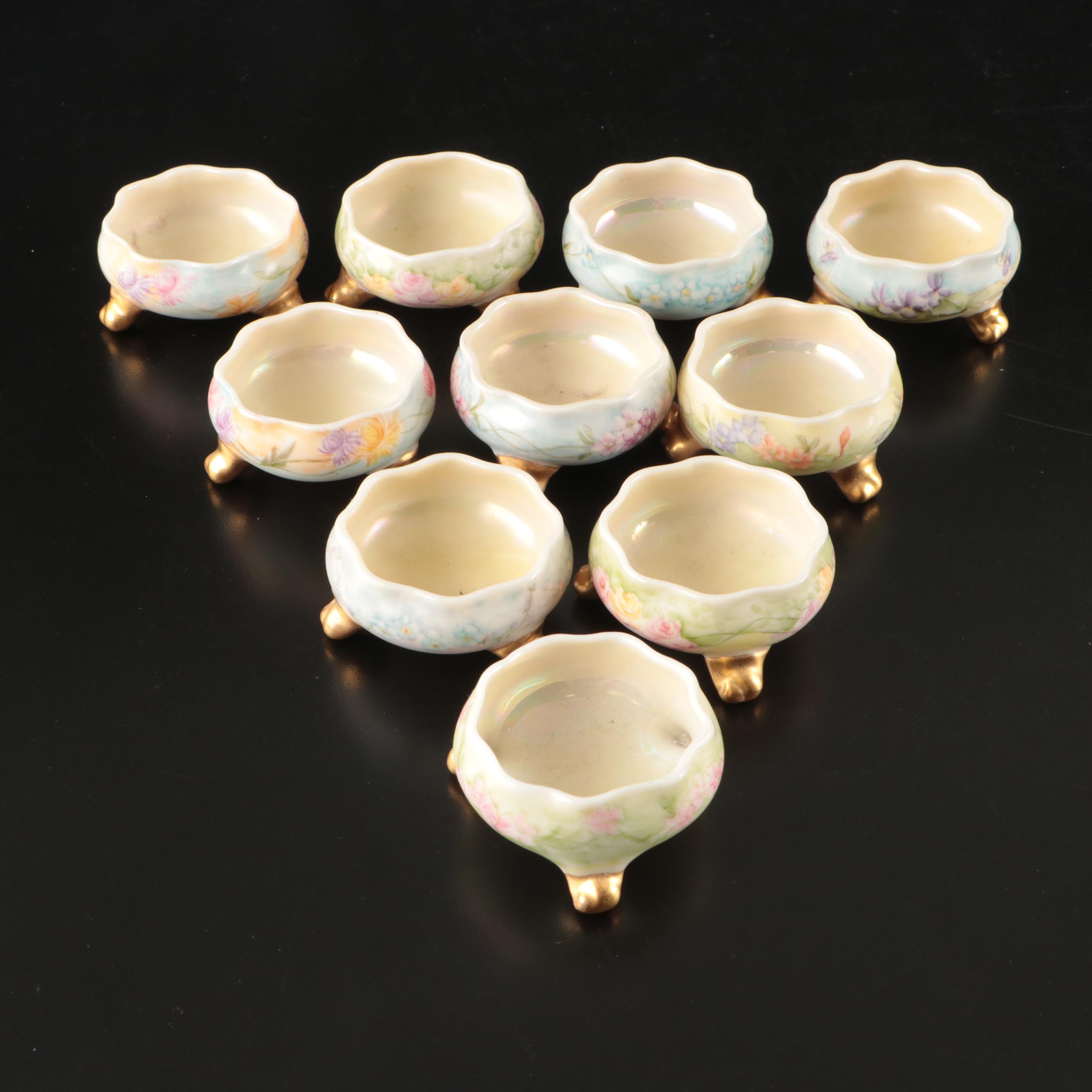 Belleek and Japanese Hand-Painted Berry Bowls with Other Ceramic Serveware