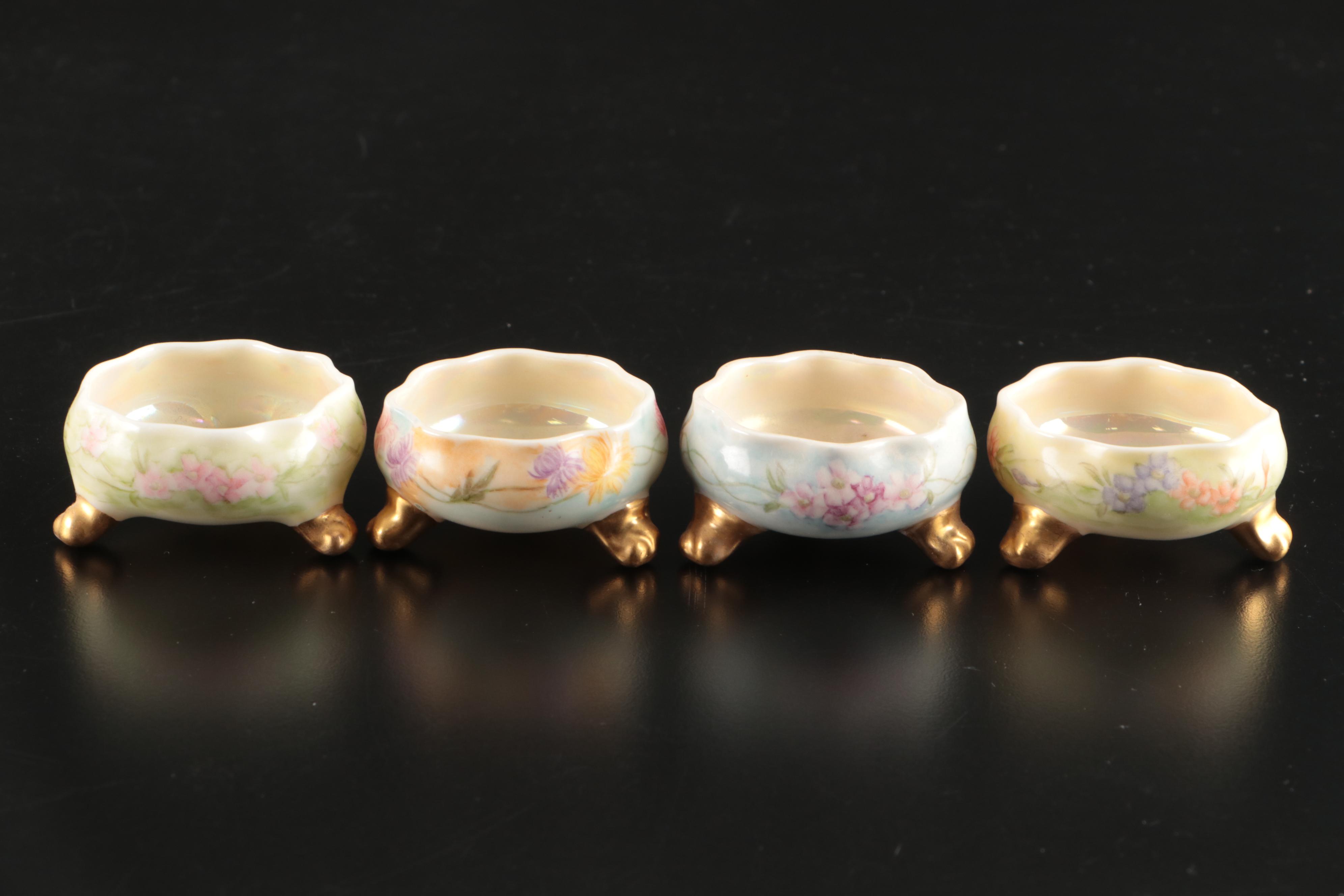 Belleek and Japanese Hand-Painted Berry Bowls with Other Ceramic Serveware