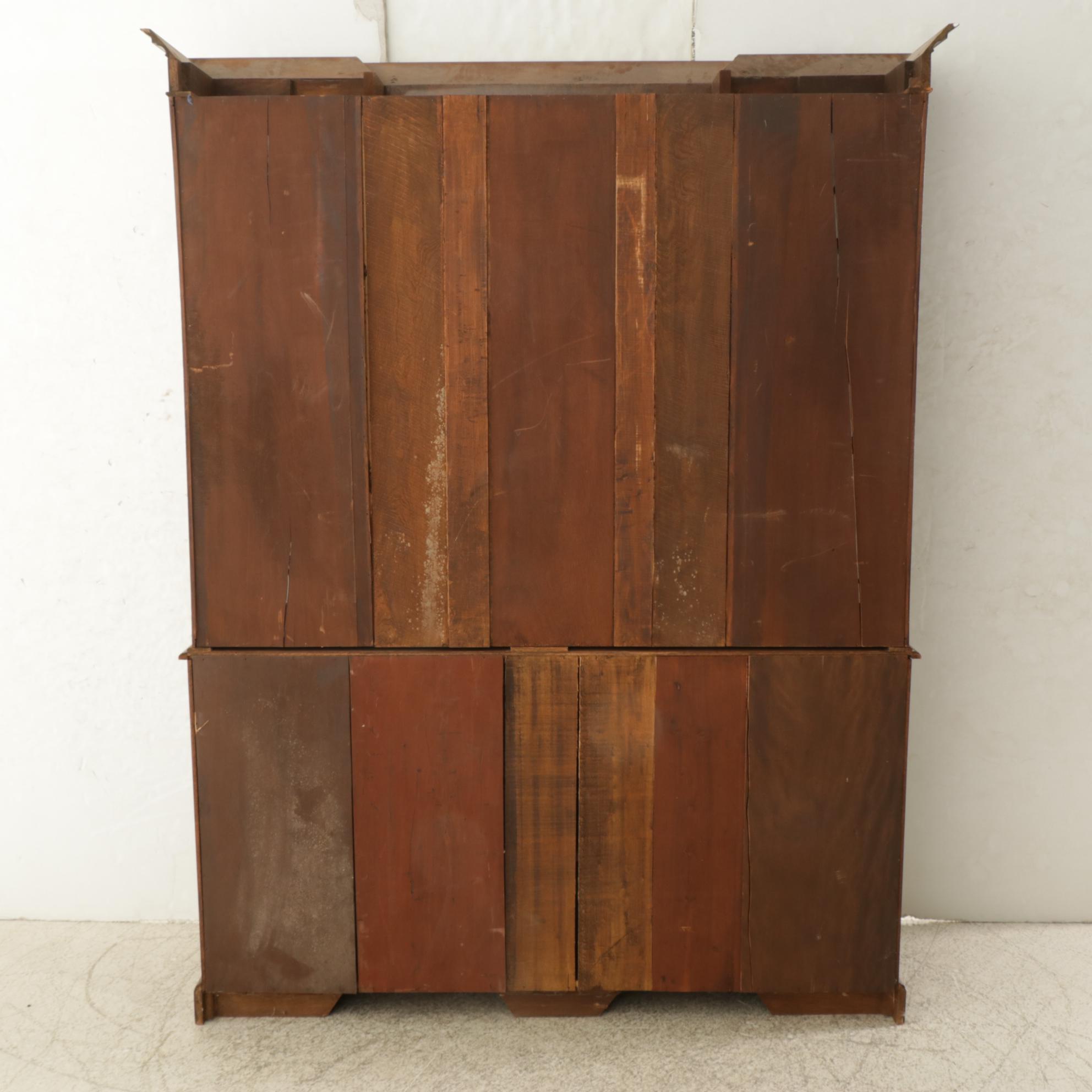 George II Style Inlaid Mahogany China Cabinet, Late 20th Century