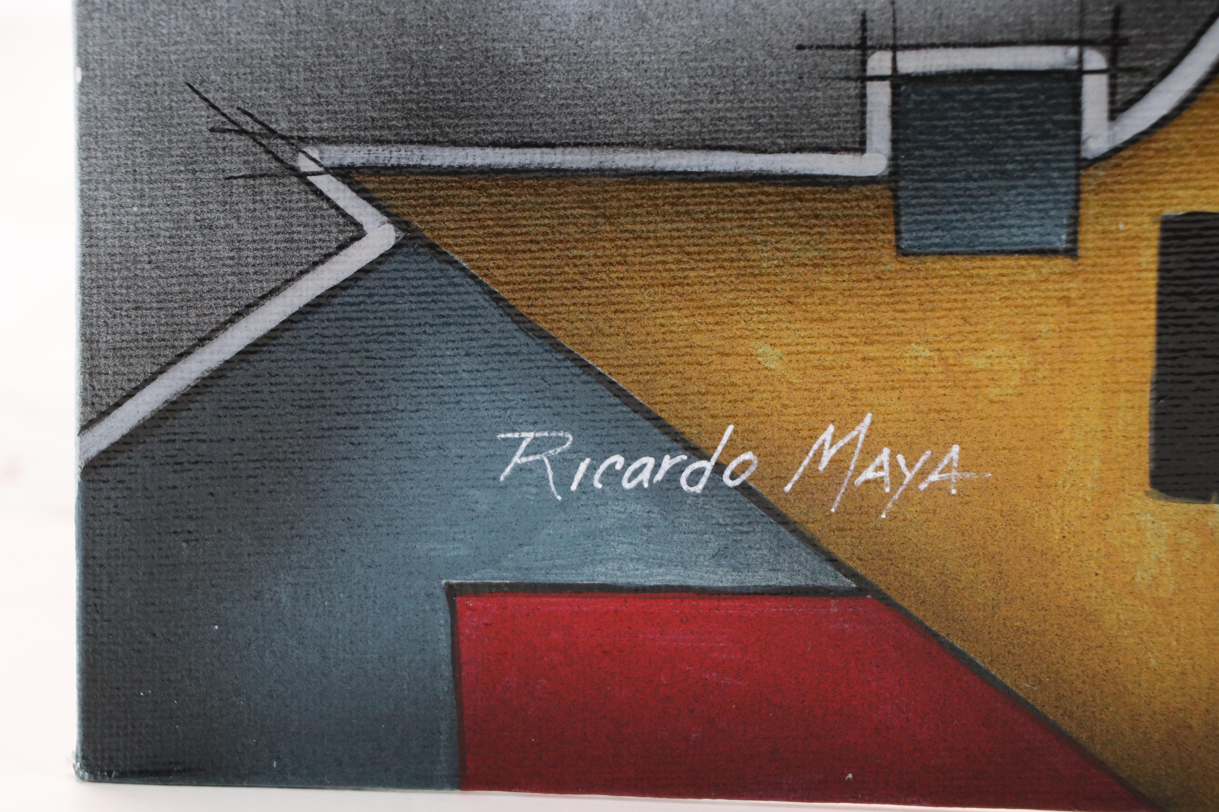 Ricardo Maya Surrealist Acrylic Portrait, 21st Century