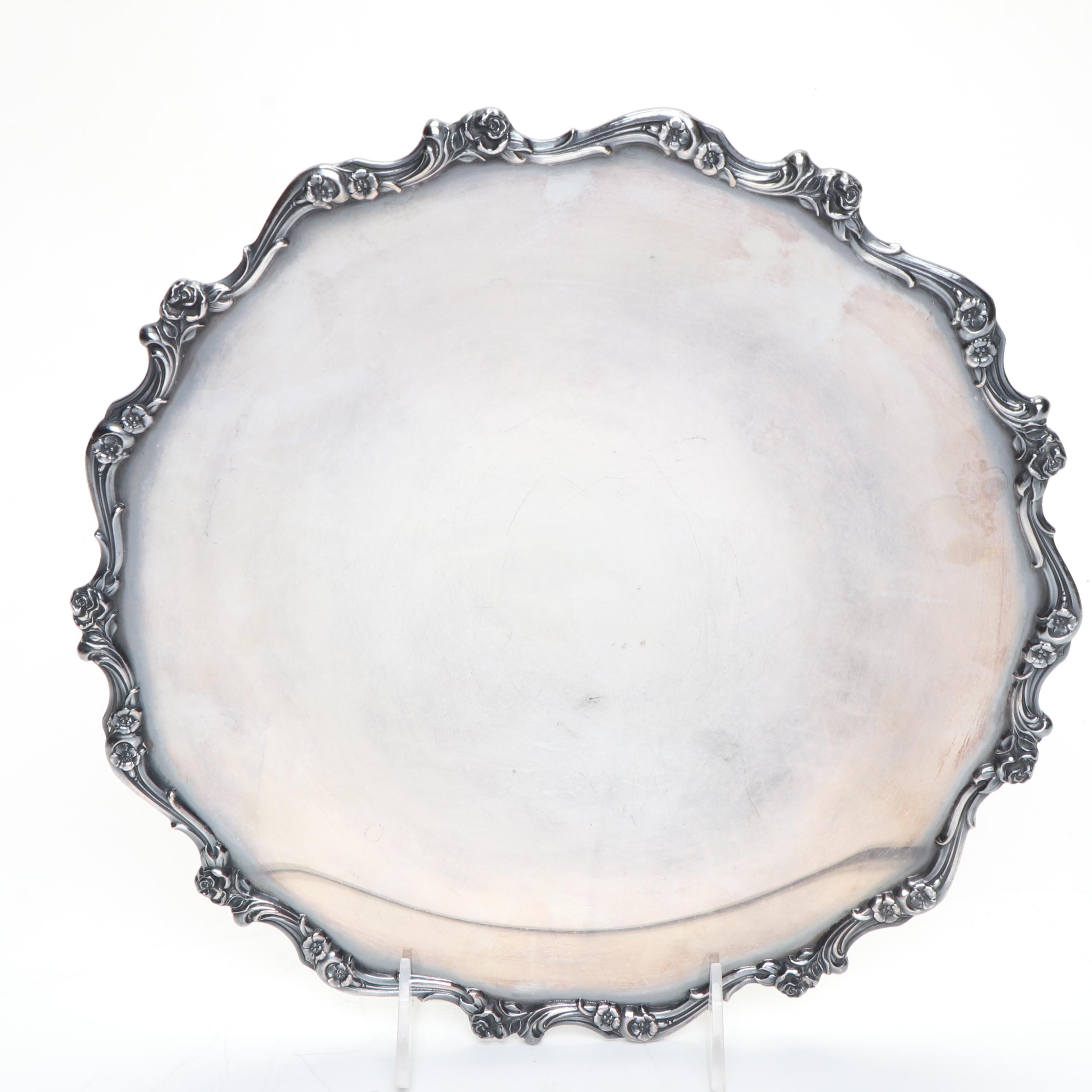 Weidlich Brothers Silver Plate Peacocks with Wilcox Serving Tray