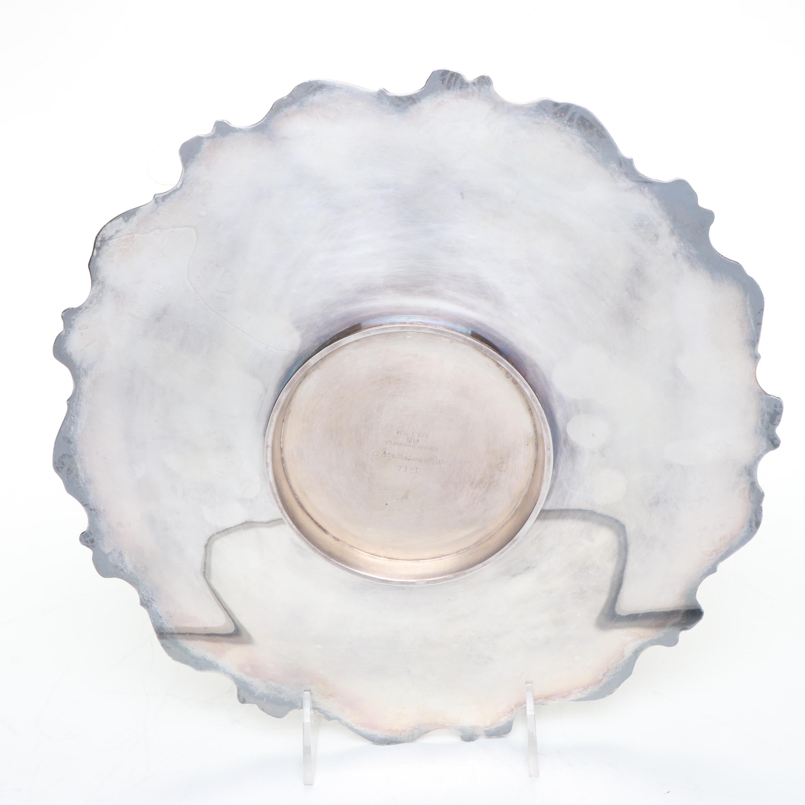 Weidlich Brothers Silver Plate Peacocks with Wilcox Serving Tray