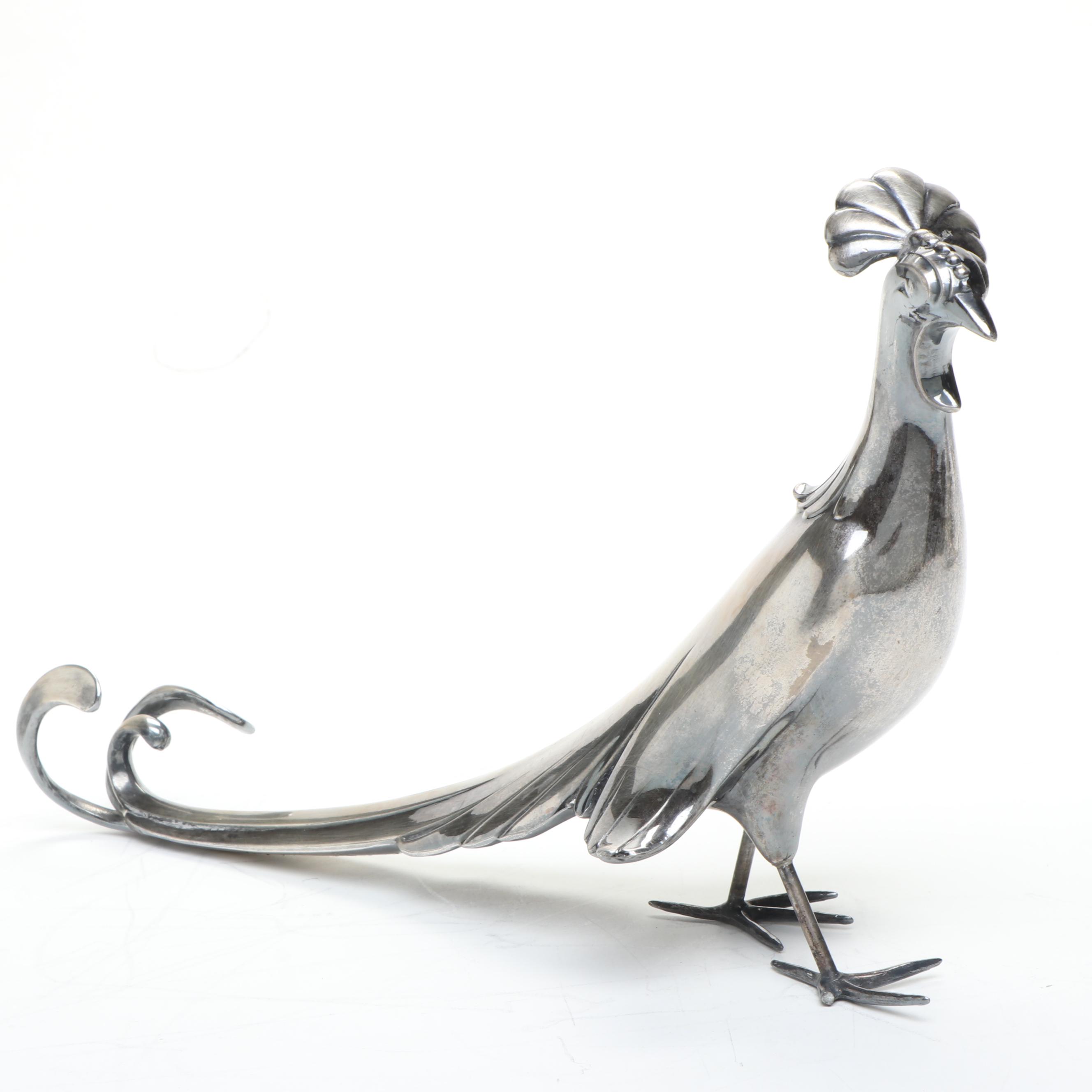 Weidlich Brothers Silver Plate Peacocks with Wilcox Serving Tray