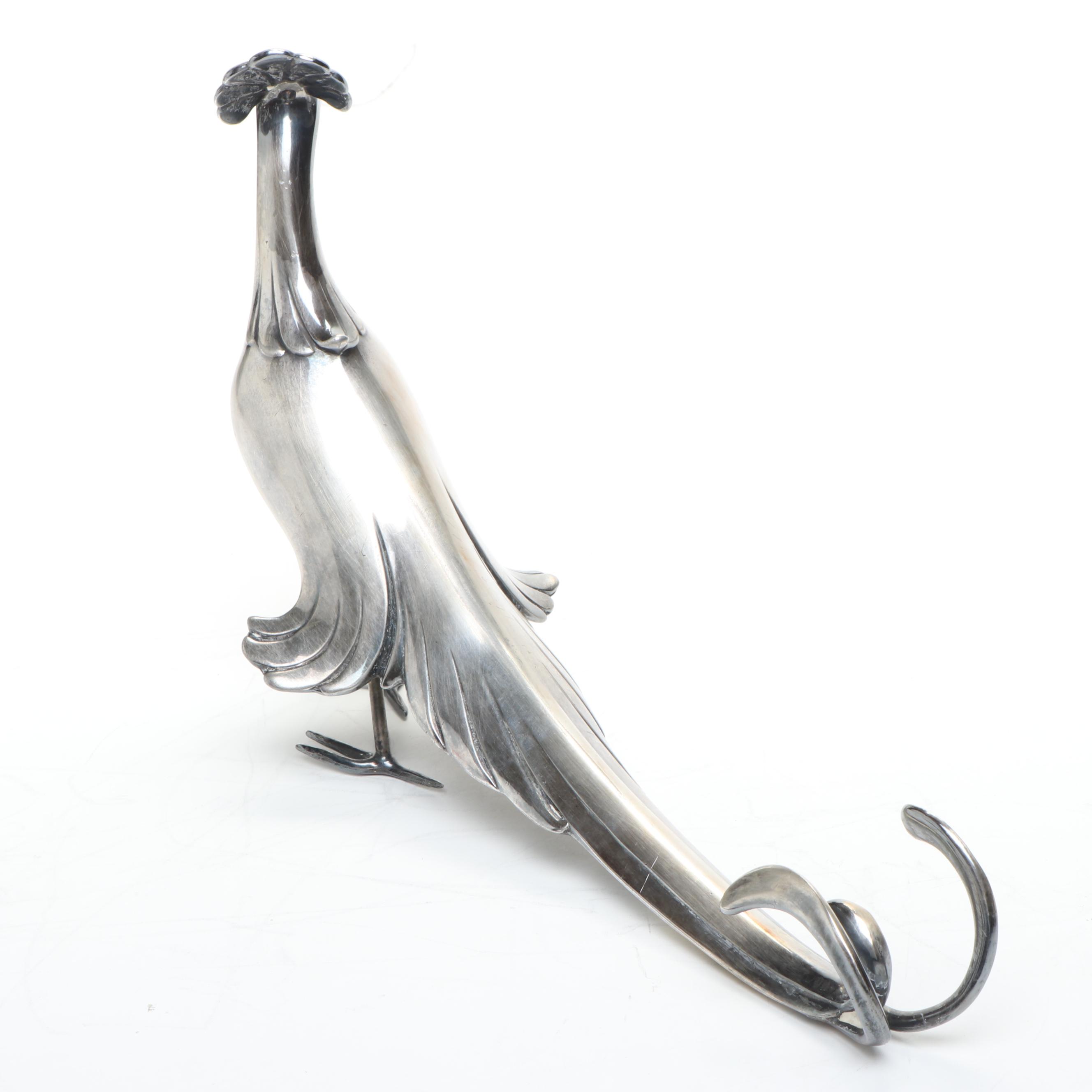 Weidlich Brothers Silver Plate Peacocks with Wilcox Serving Tray