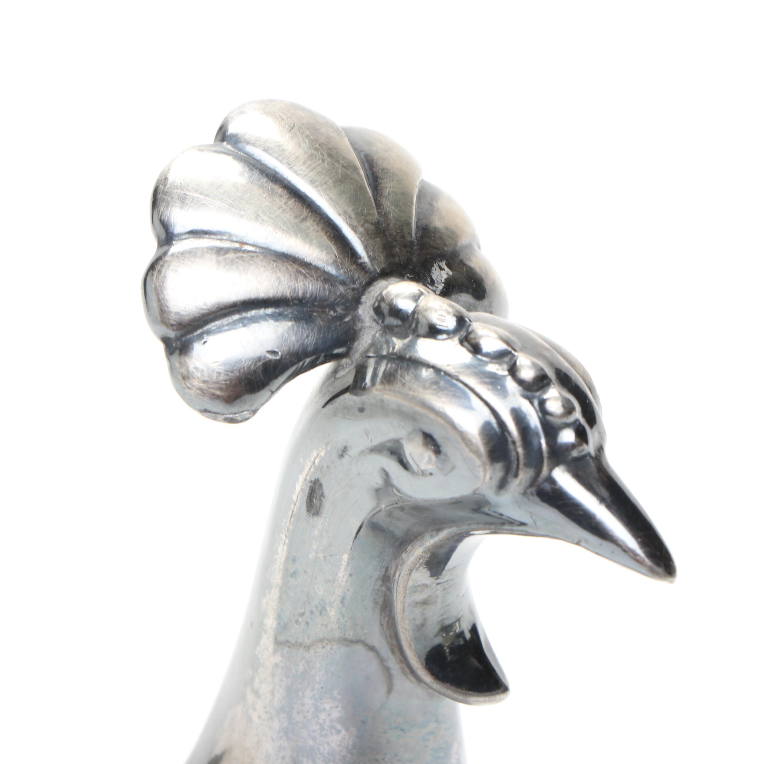 Weidlich Brothers Silver Plate Peacocks with Wilcox Serving Tray