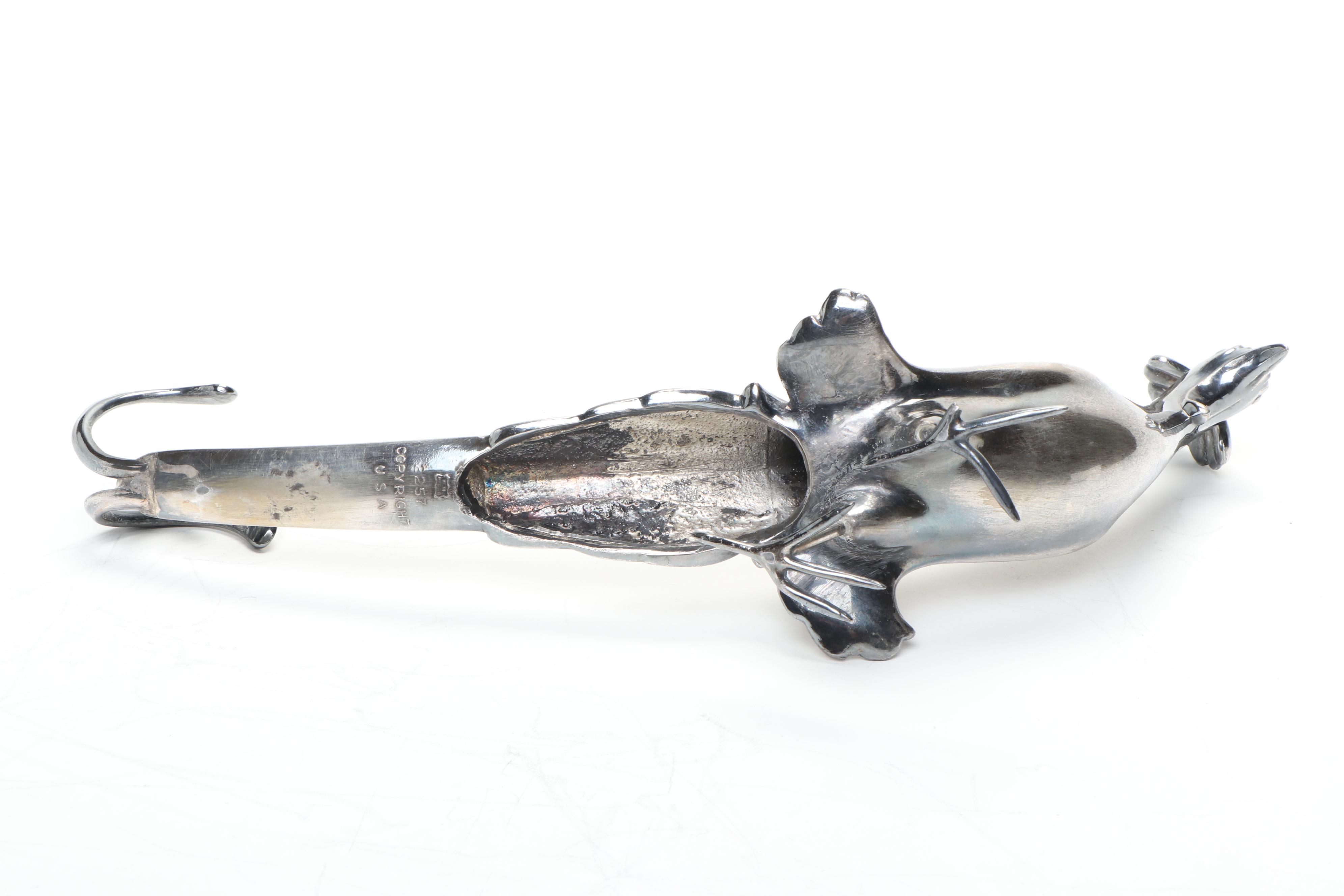 Weidlich Brothers Silver Plate Peacocks with Wilcox Serving Tray