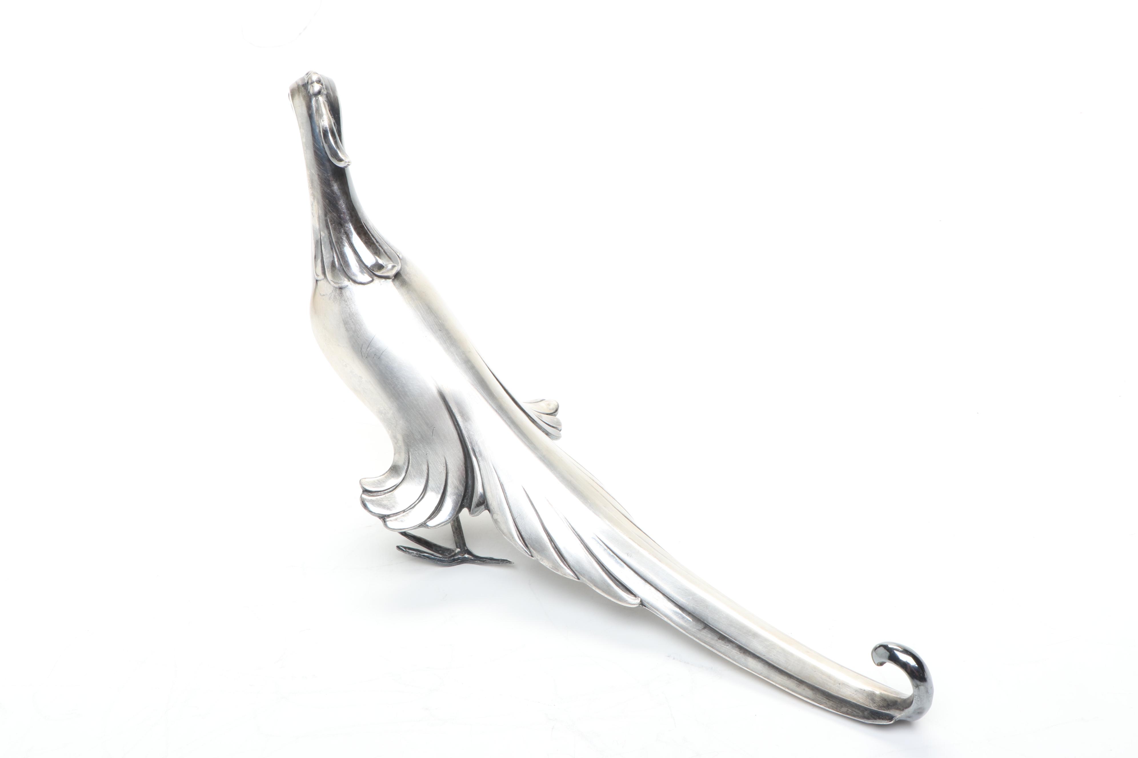 Weidlich Brothers Silver Plate Peacocks with Wilcox Serving Tray