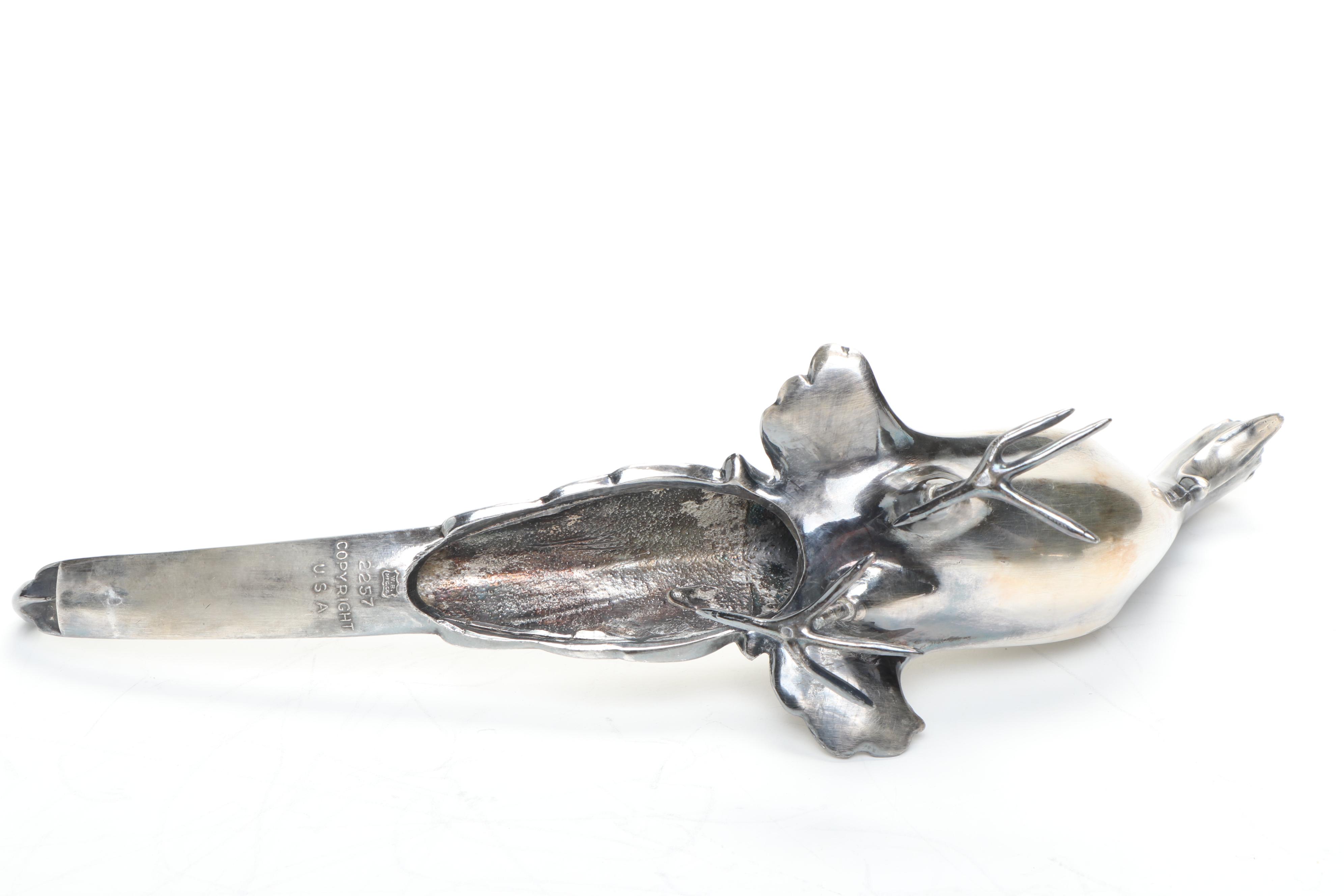 Weidlich Brothers Silver Plate Peacocks with Wilcox Serving Tray