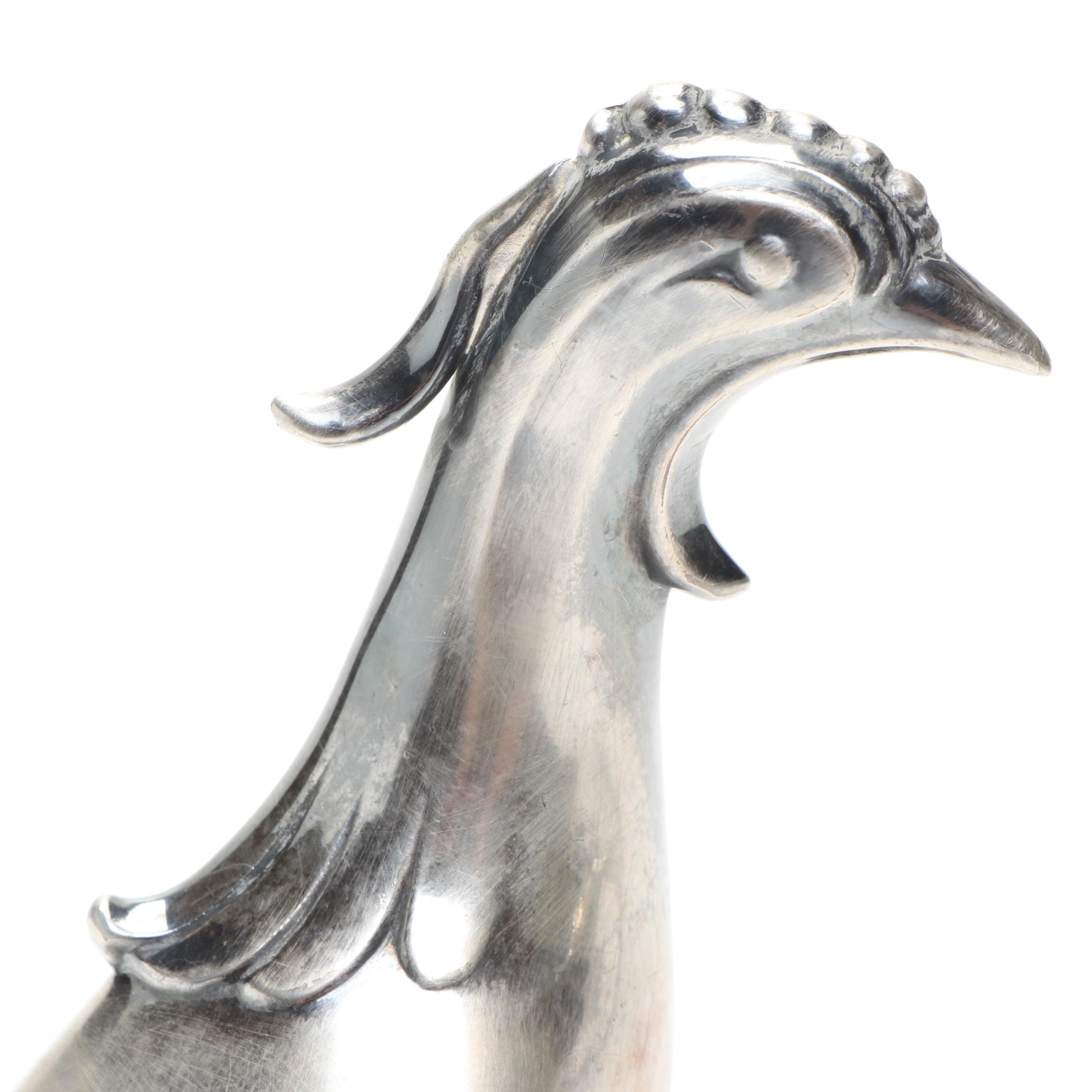 Weidlich Brothers Silver Plate Peacocks with Wilcox Serving Tray