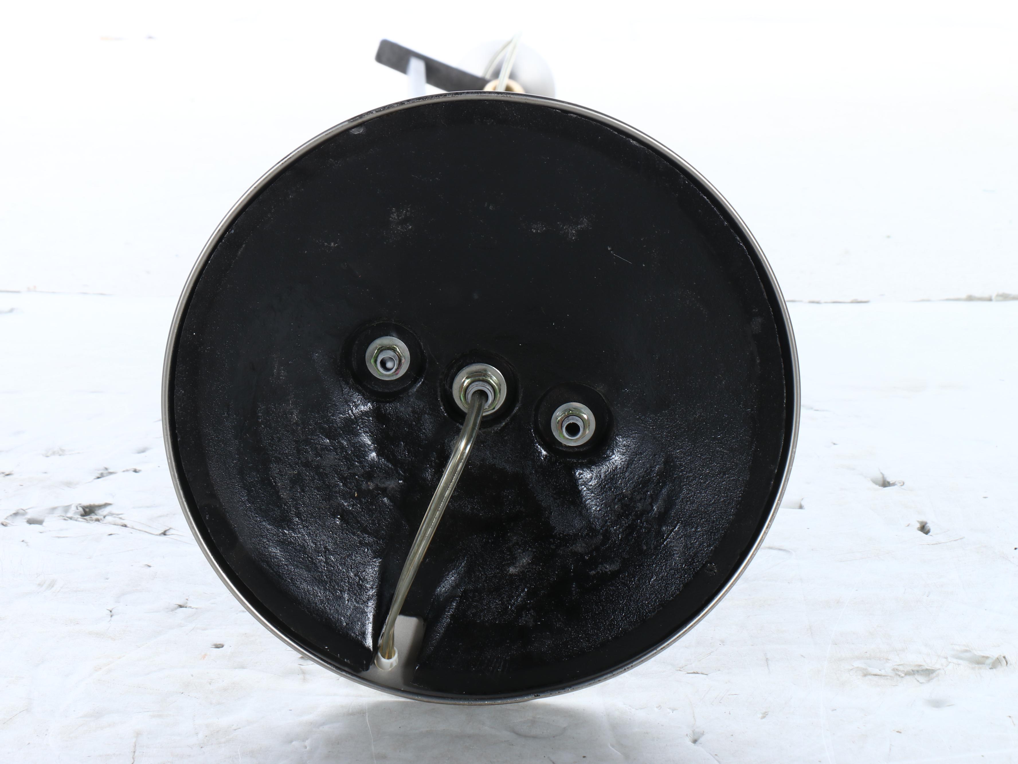 Deco Revival Style Brushed Brass, Steel & Satin Glass Torchiere Floor Lamp