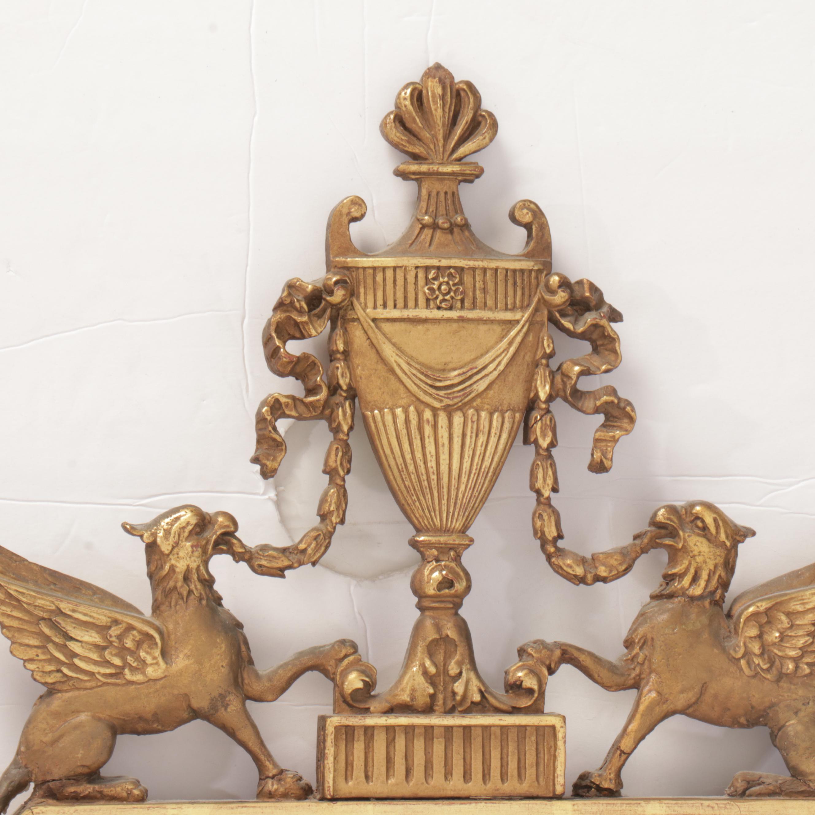 Empire Style Giltwood and Gesso Wall Mirror