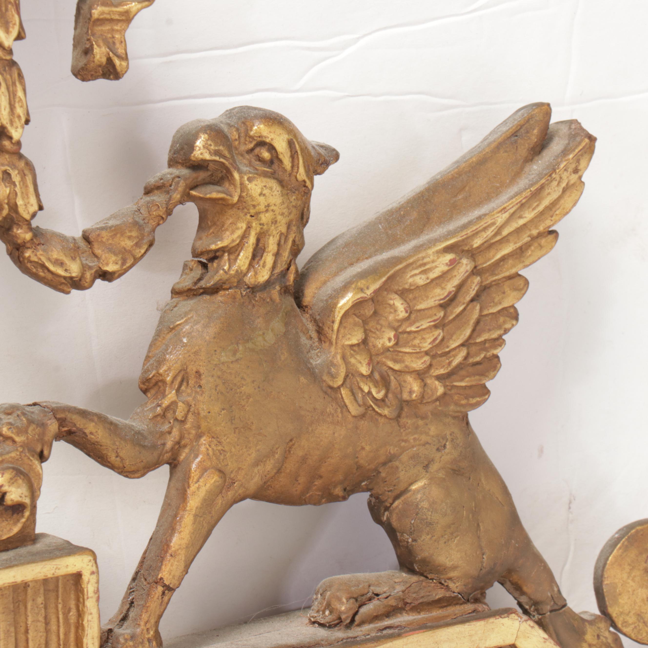 Empire Style Giltwood and Gesso Wall Mirror