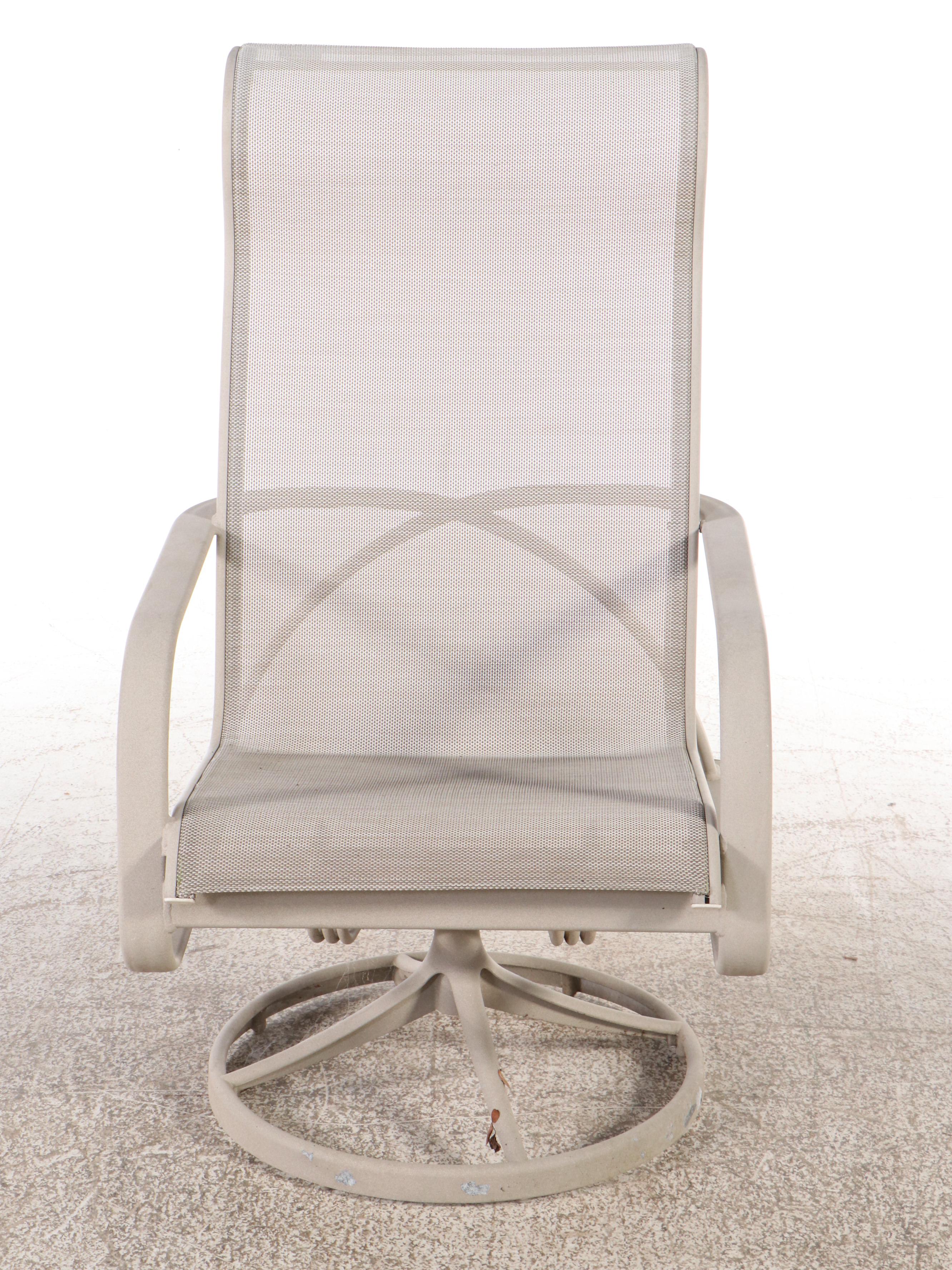 Tropitone Aluminum Framed Patio Table, Chairs, and Ottomans