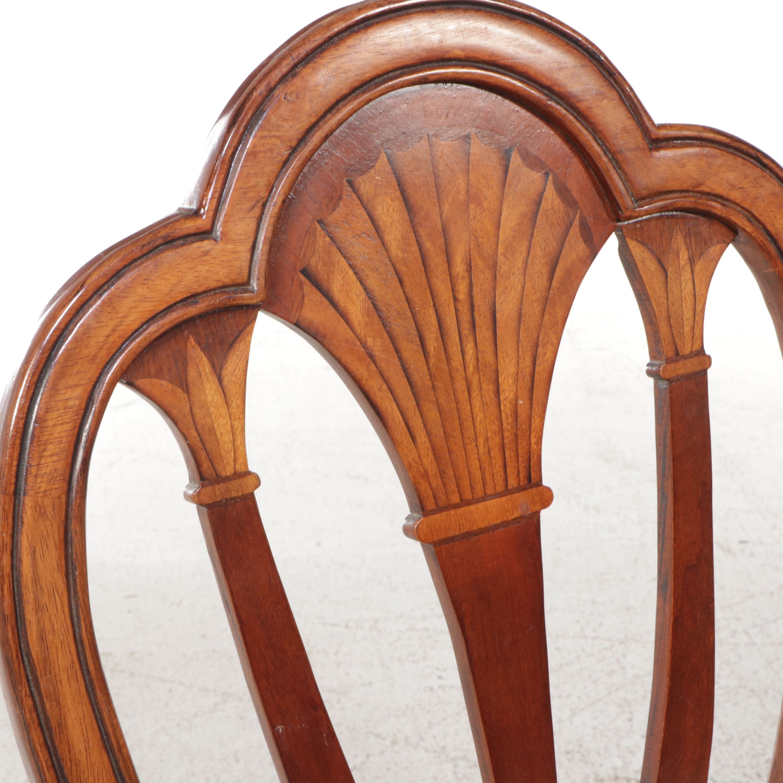 Nine Piece Dining Set Sheraton Style Marquetry Inlaid Dining Set