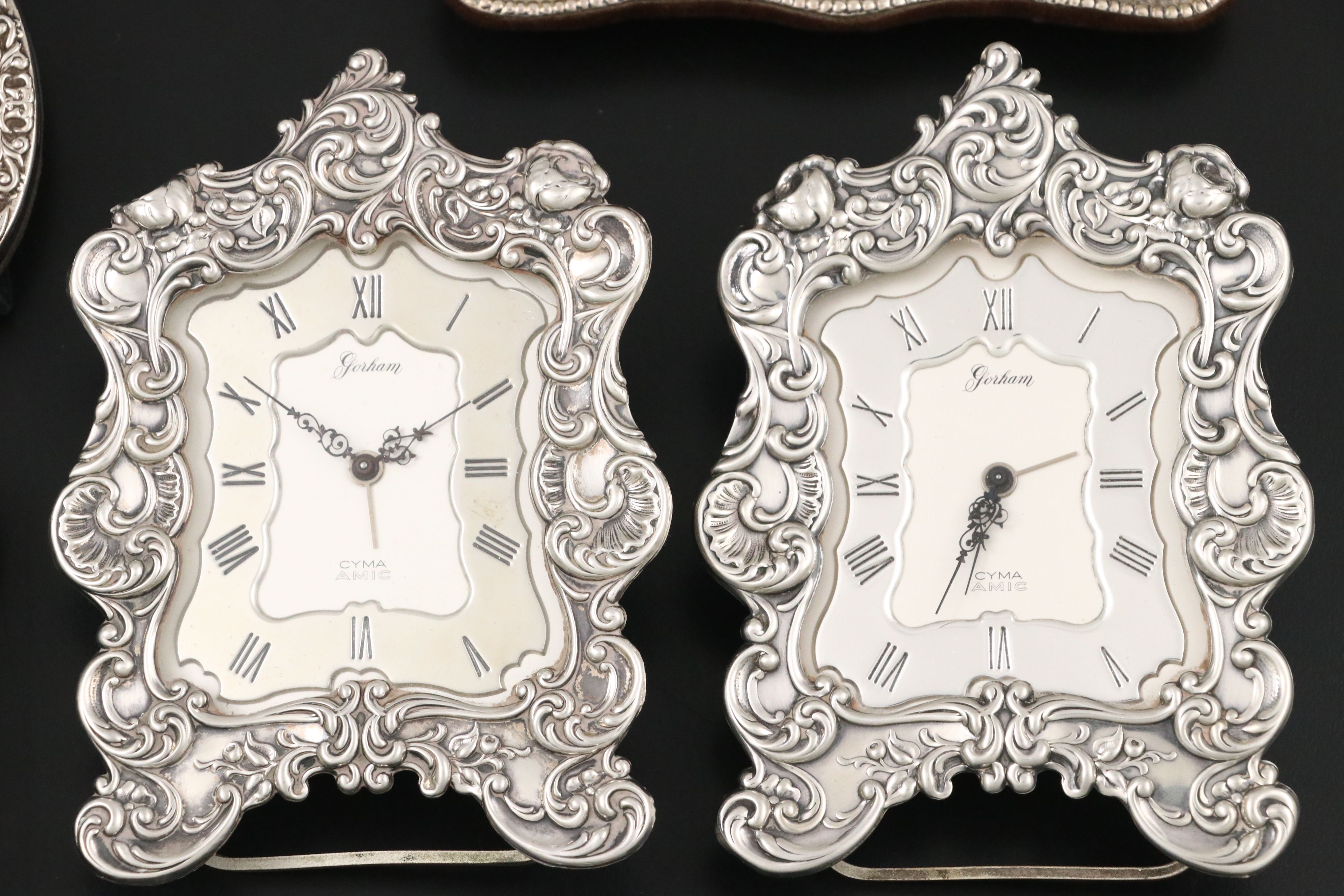 English Sterling Silver with Other Frames and Desk Clocks