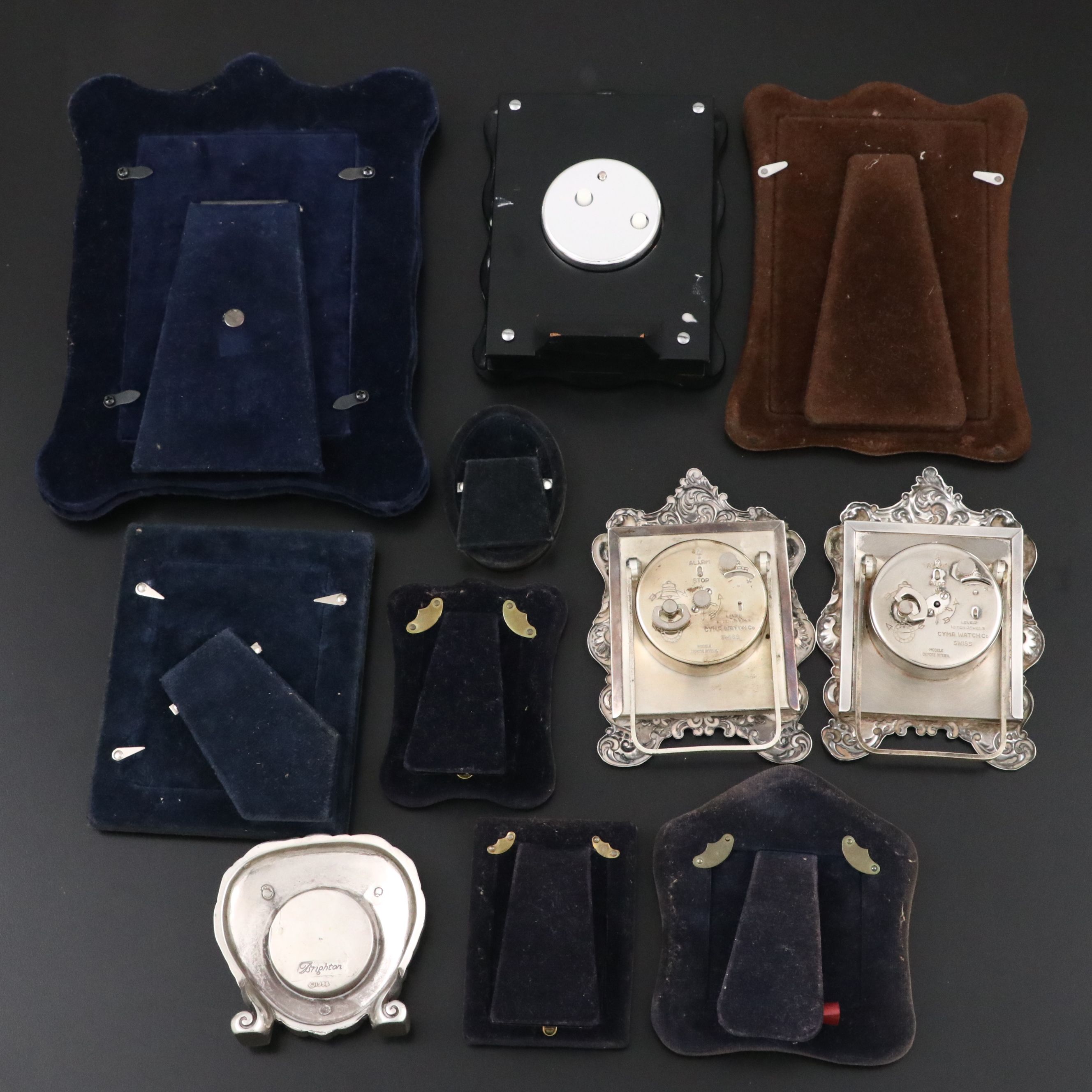 English Sterling Silver with Other Frames and Desk Clocks