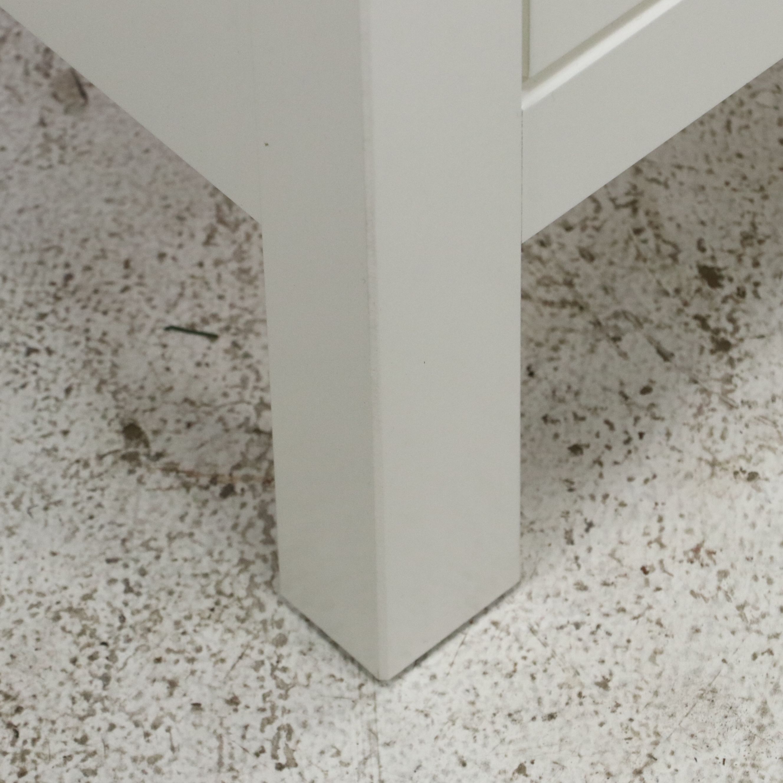 White Painted Wood Two-Drawer Nightstand