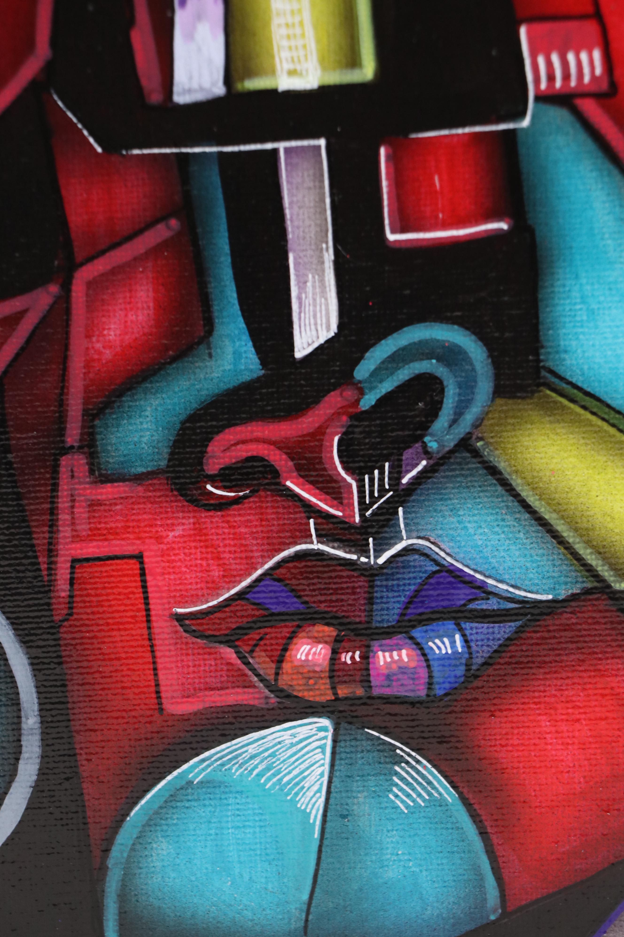 Ricardo Maya Surrealist Acrylic Portrait, 21st Century