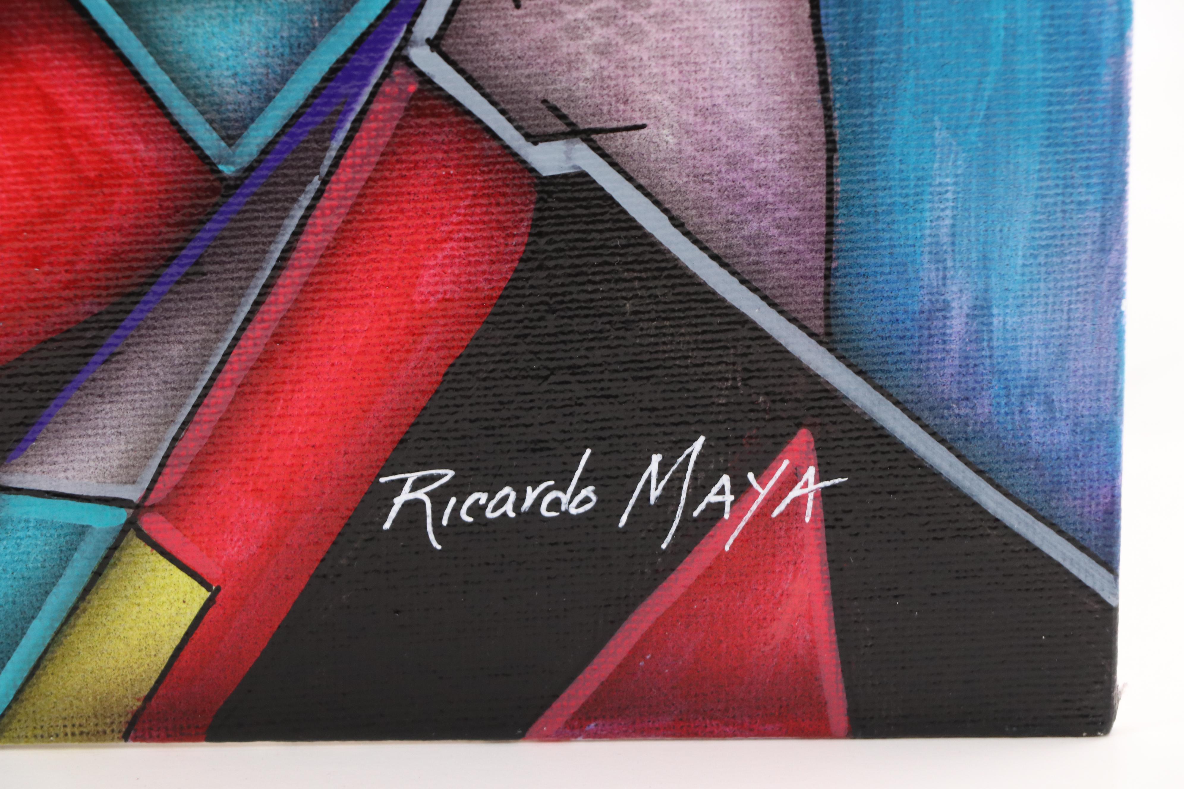 Ricardo Maya Surrealist Acrylic Portrait, 21st Century