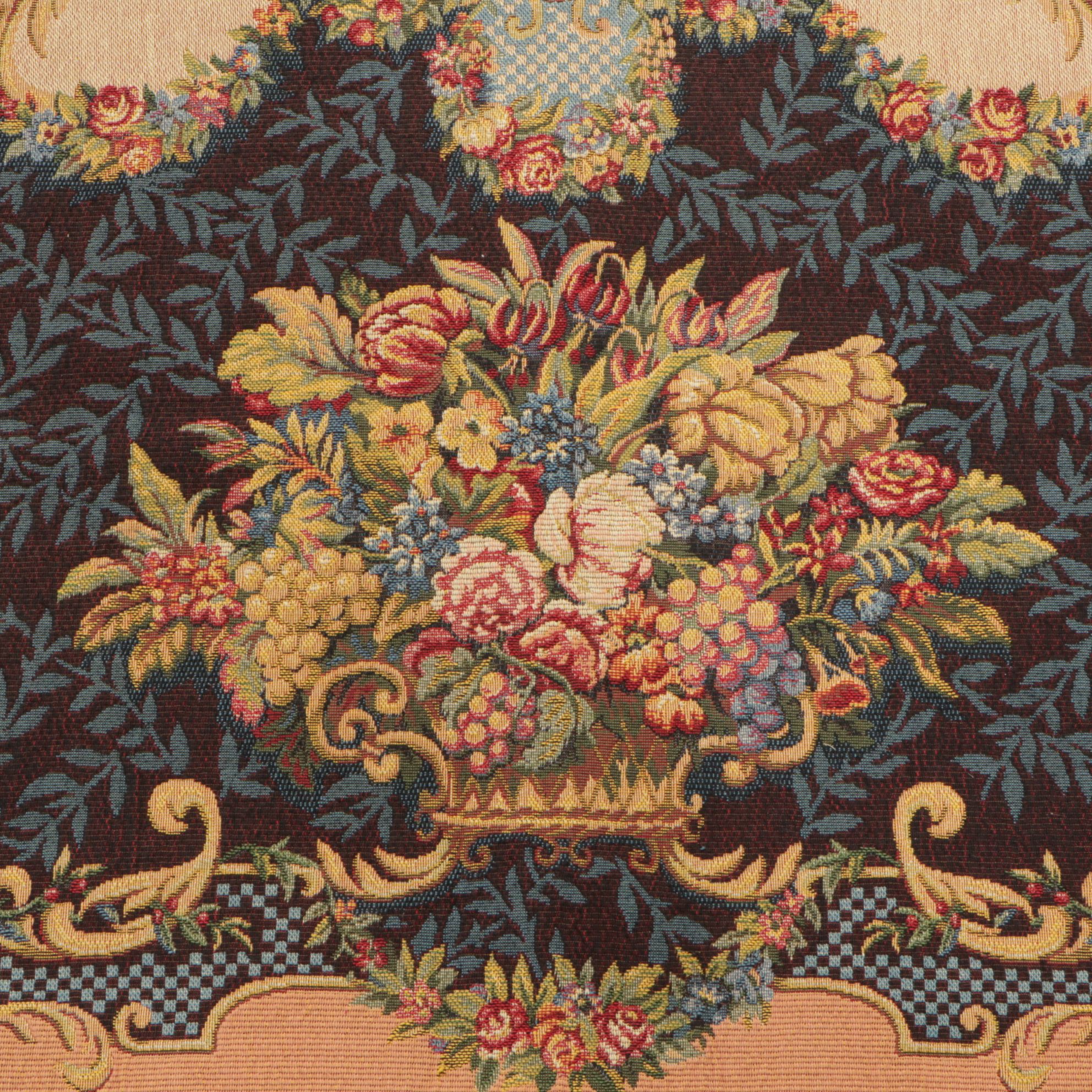Jacquard Wall Tapestry of Floral Arrangement