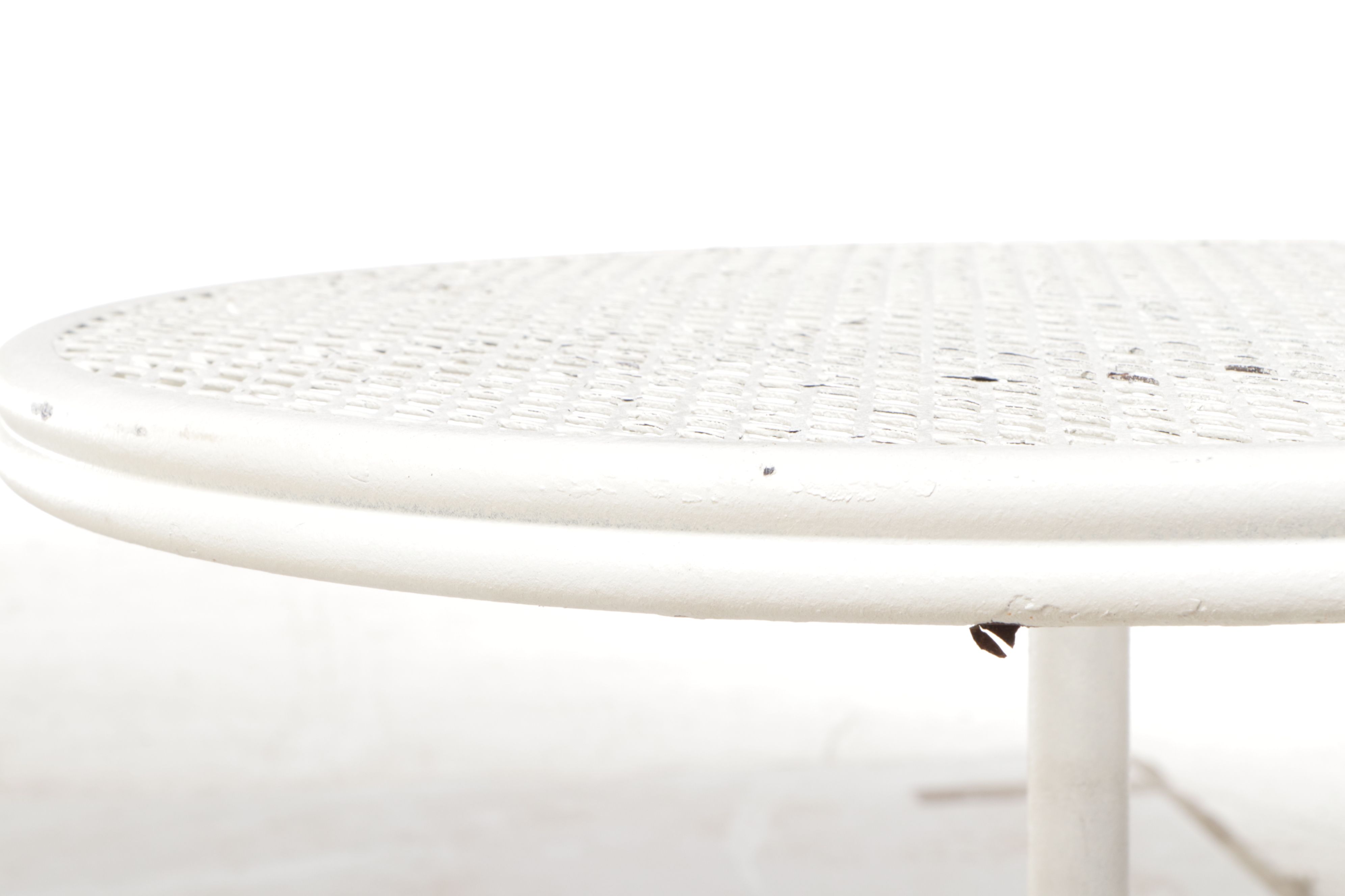 Mid Century Modern Style Painted Metal Mesh Top Side Table