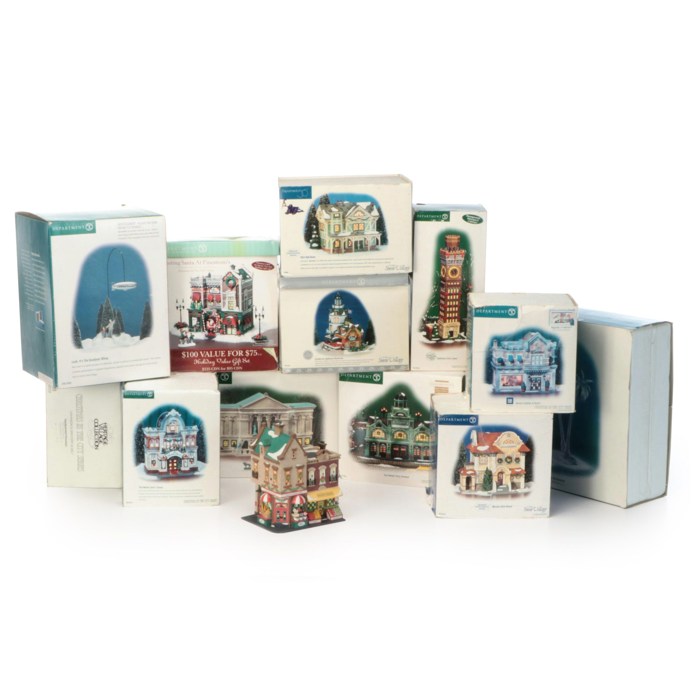 Dept.56 "Baltimore Arts Tower" and More Porcelain Christmas Village Décor