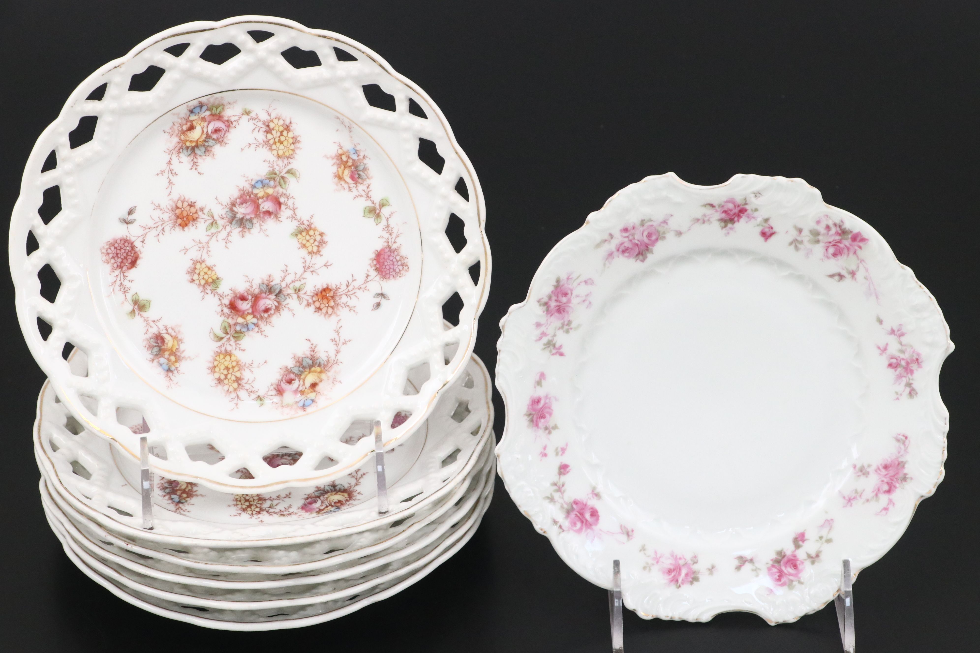 Continental Hand-Painted Porcelain Dinnerware and Serveware