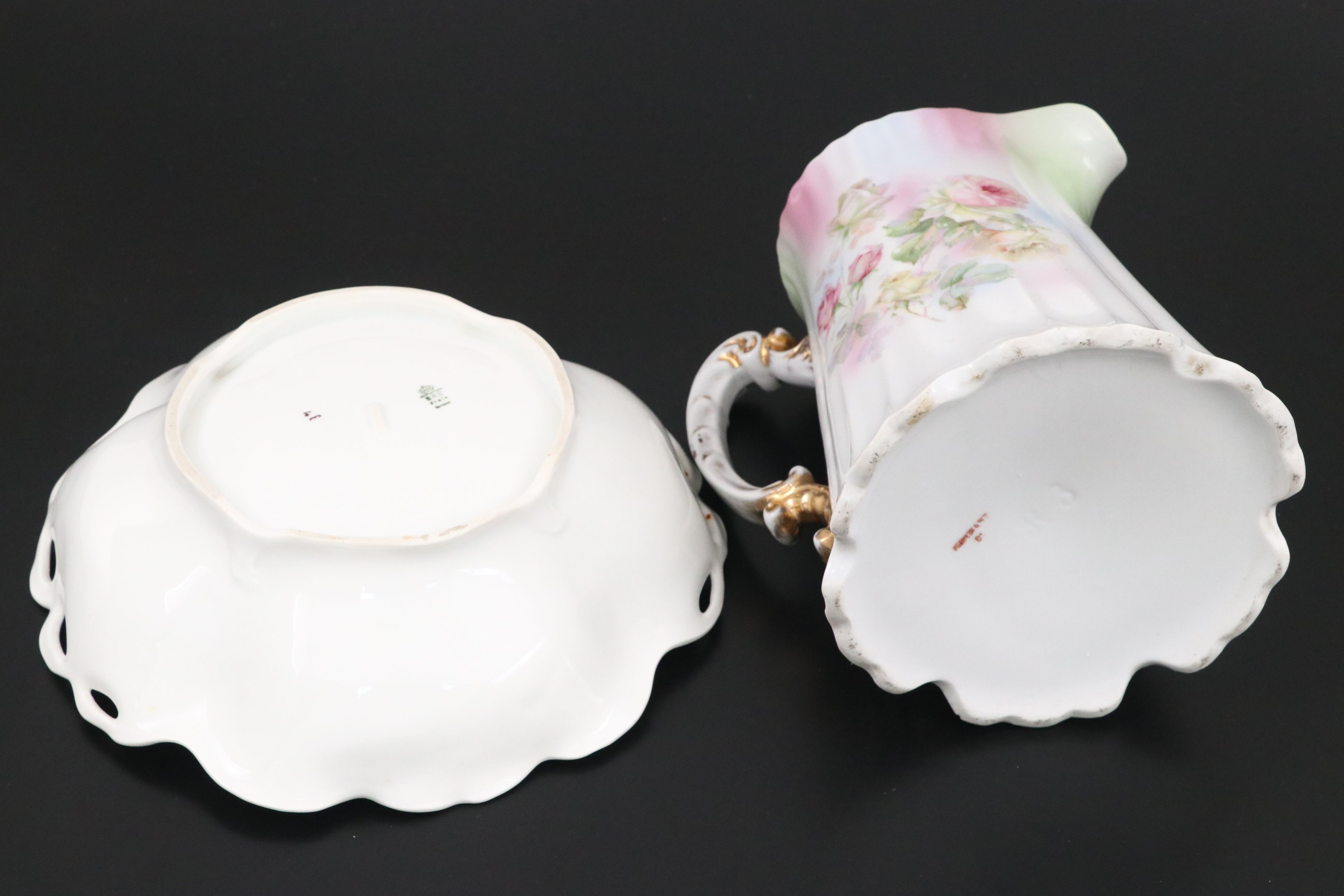 Continental Hand-Painted Porcelain Dinnerware and Serveware