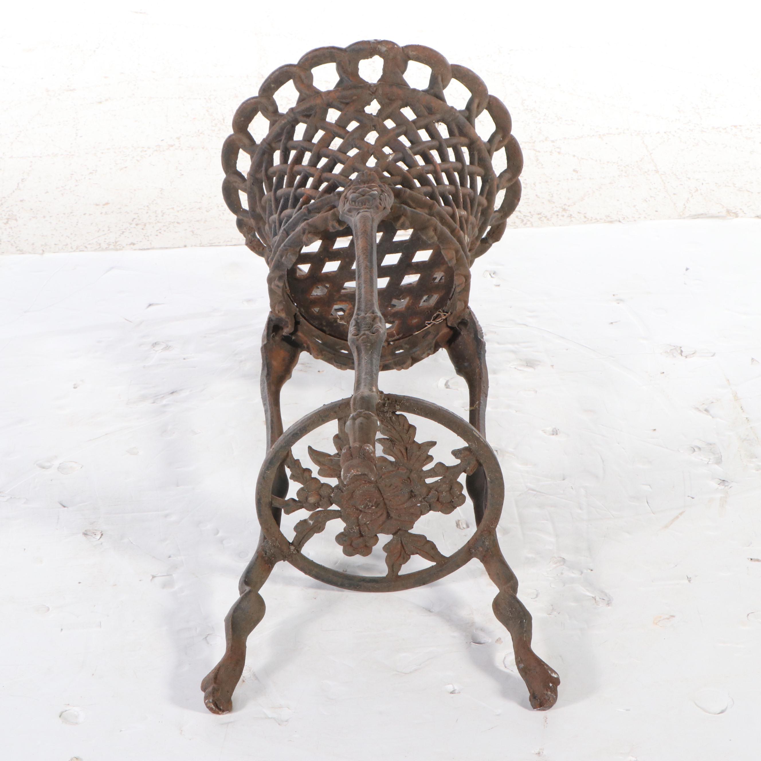Victorian Style Cast Iron Lattice Plant Stand