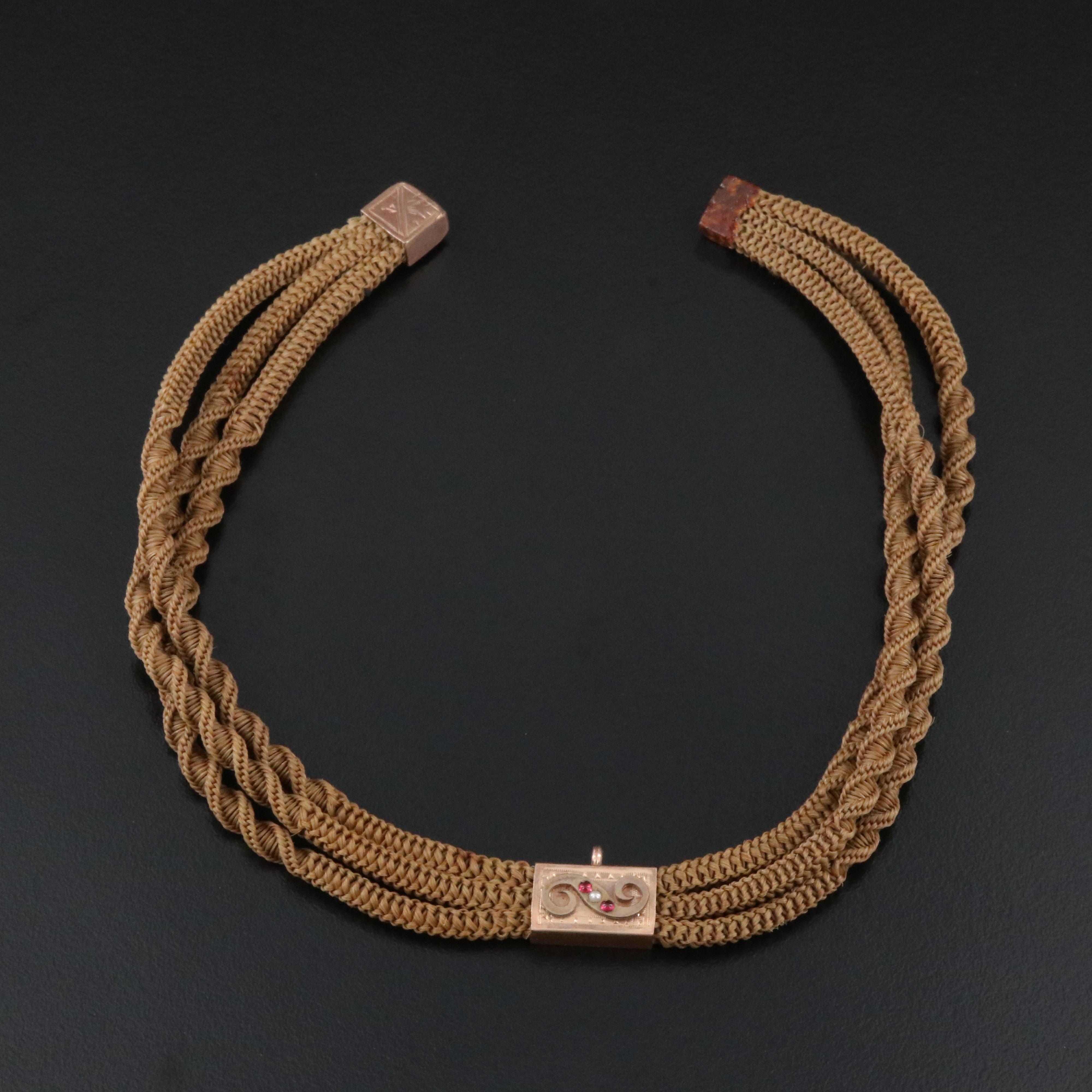 Repair Lot Victorian Braided Hair Work Necklace