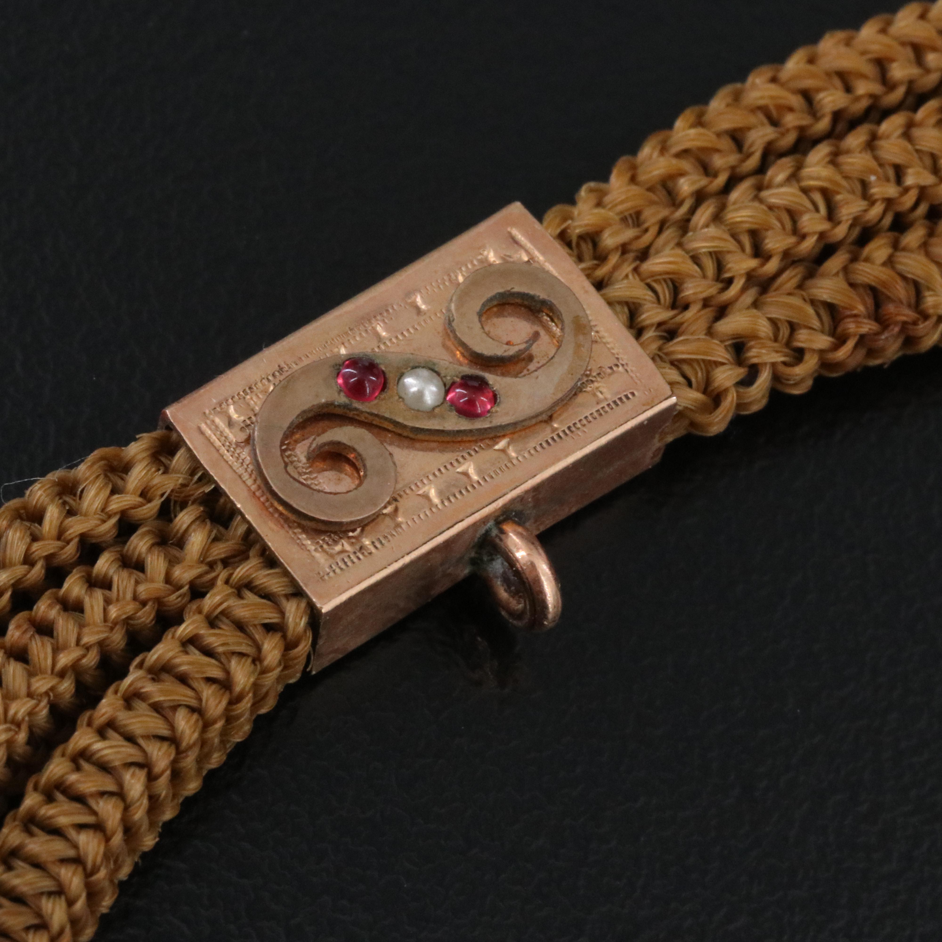 Repair Lot Victorian Braided Hair Work Necklace