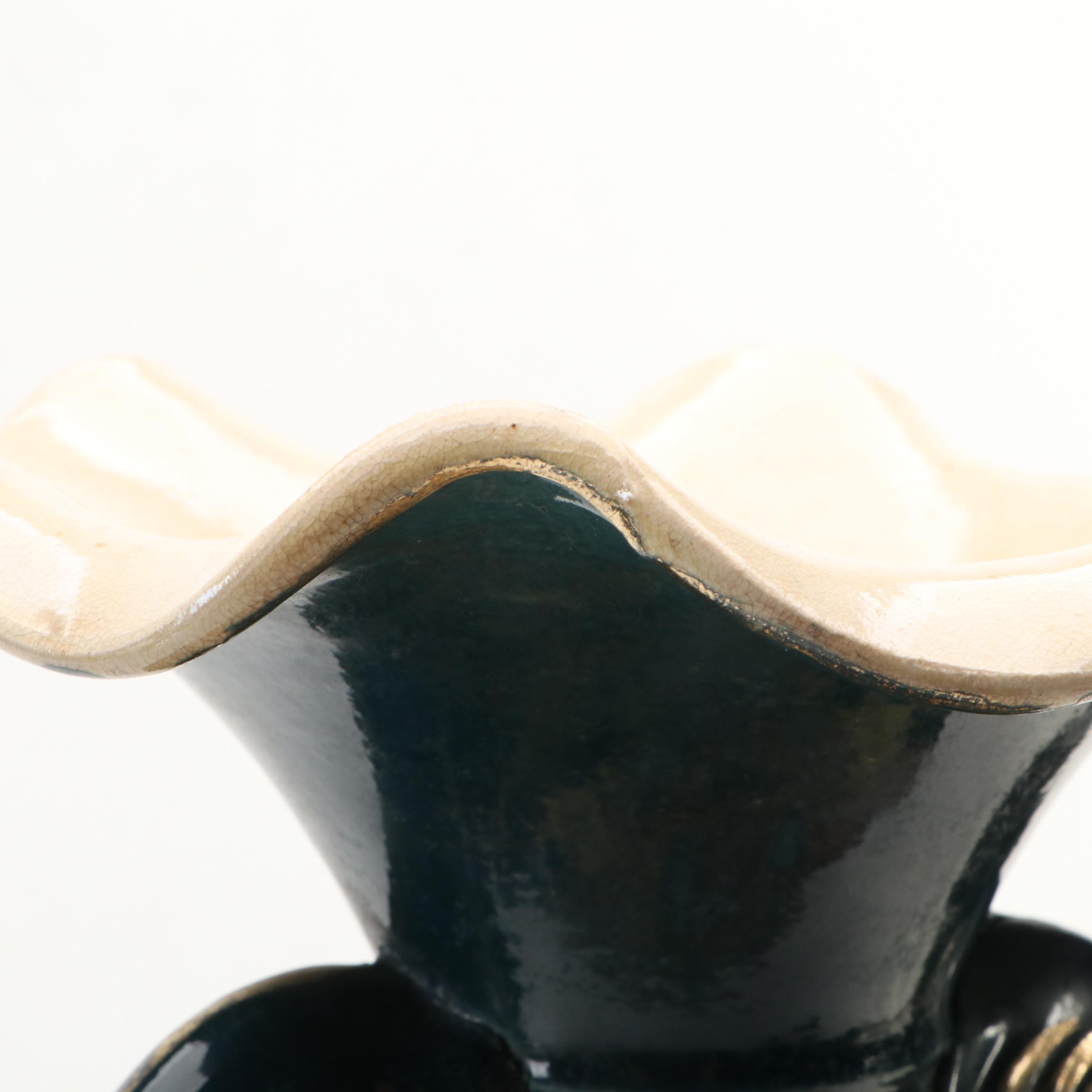 Japanese Moriage Slip Decorated Floor Vase