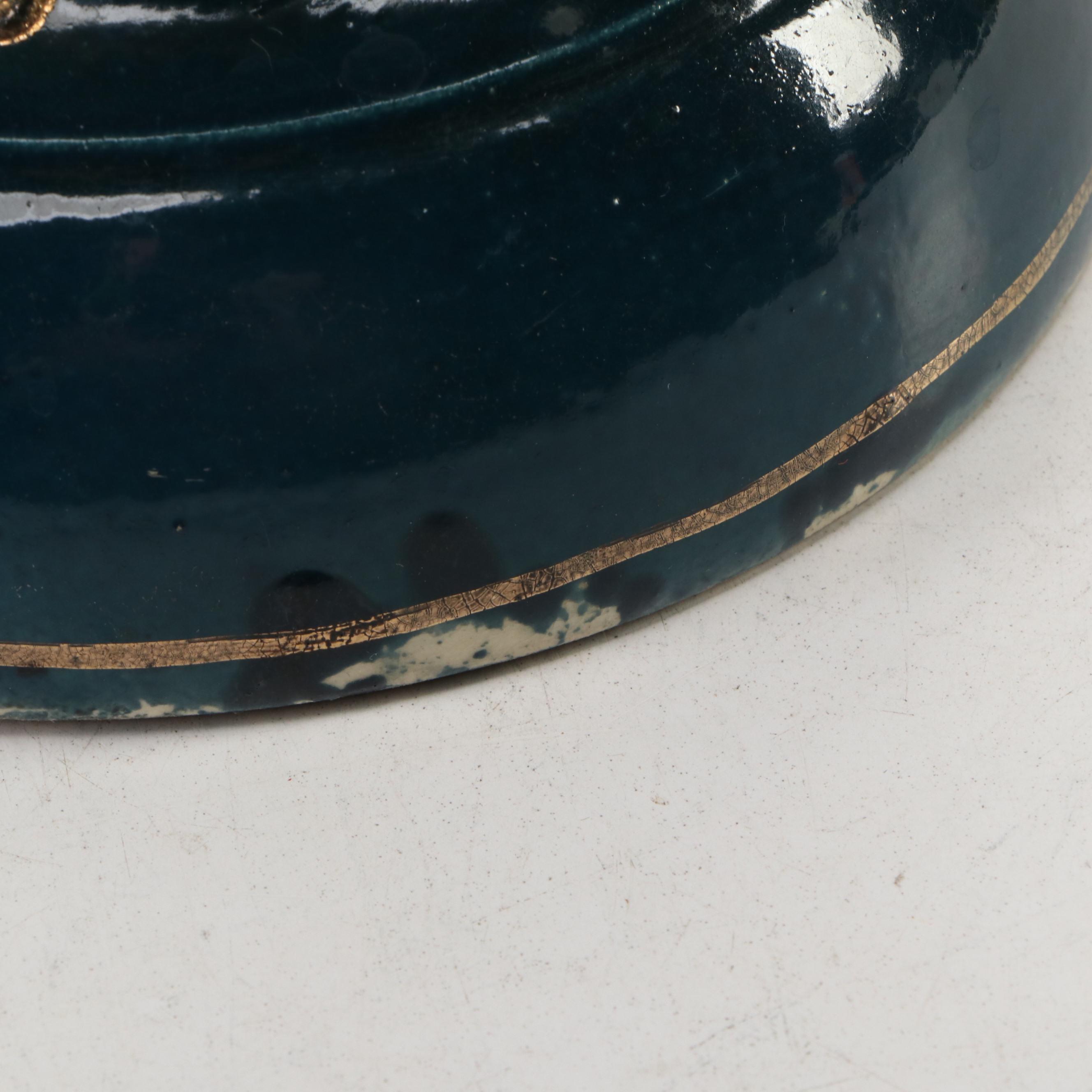 Japanese Moriage Slip Decorated Floor Vase