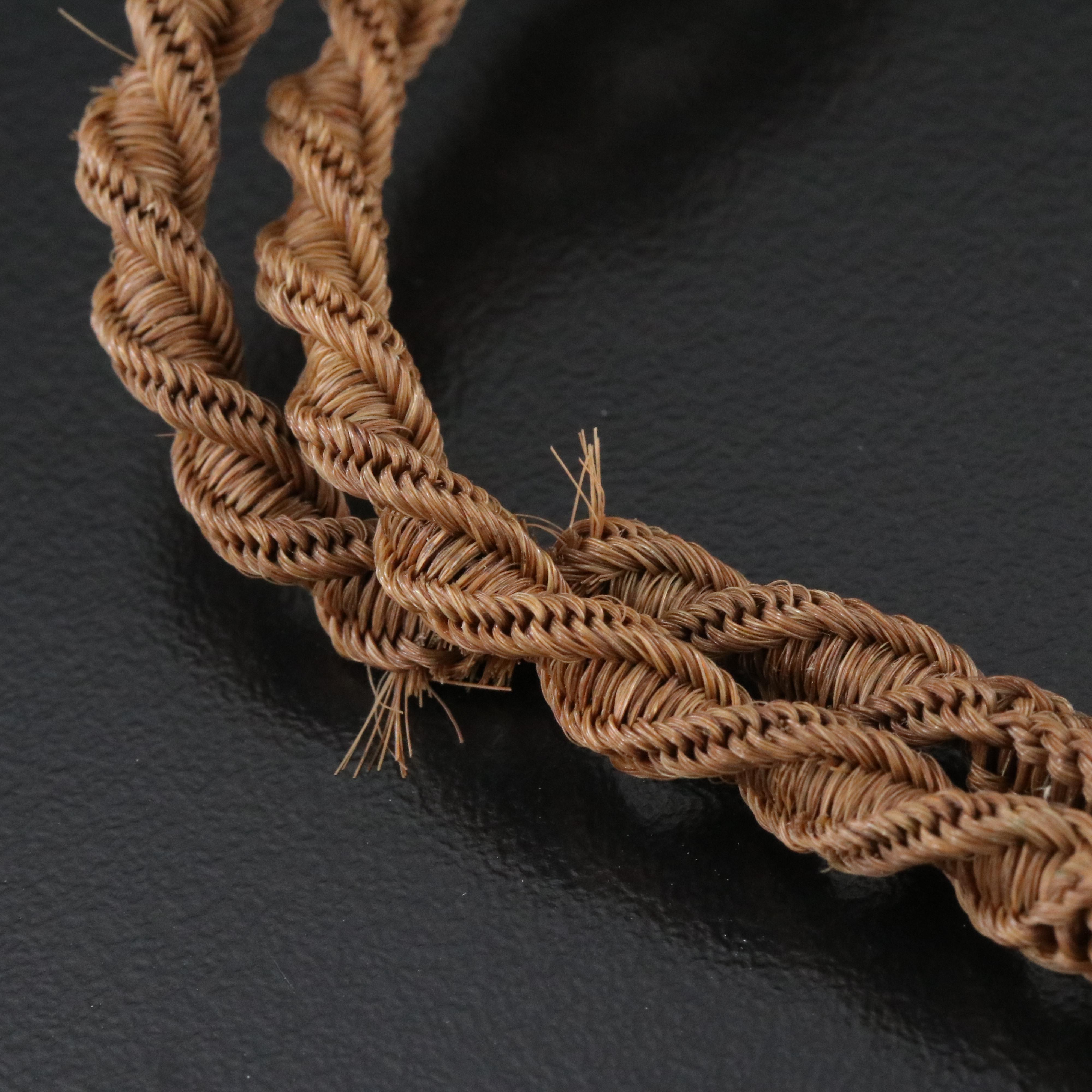 Victorian Hair Work Watch Chain with Fob Charm