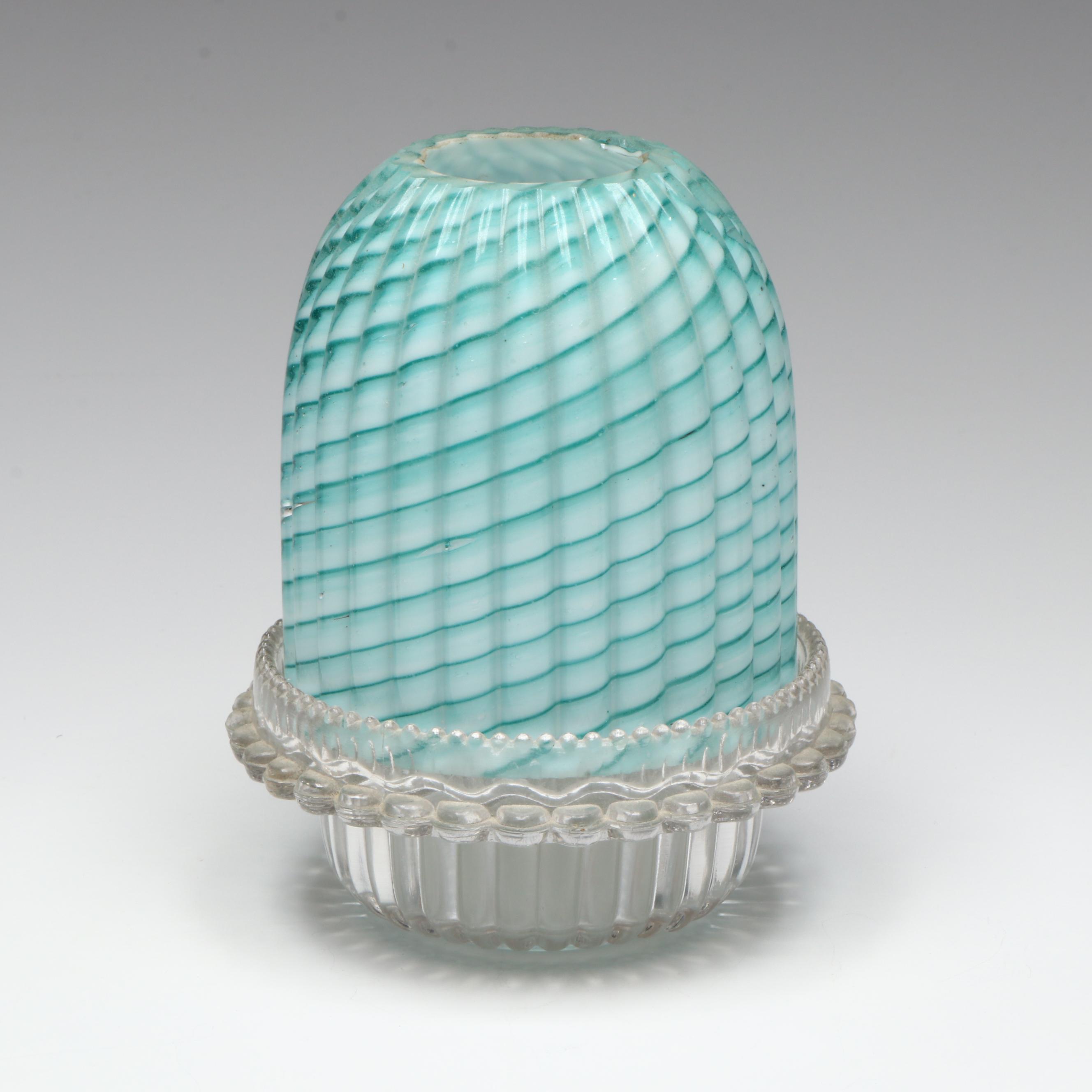 Samuel Clarke "Zebra," "Nailsea" and Striped Blue Fairy Lamps