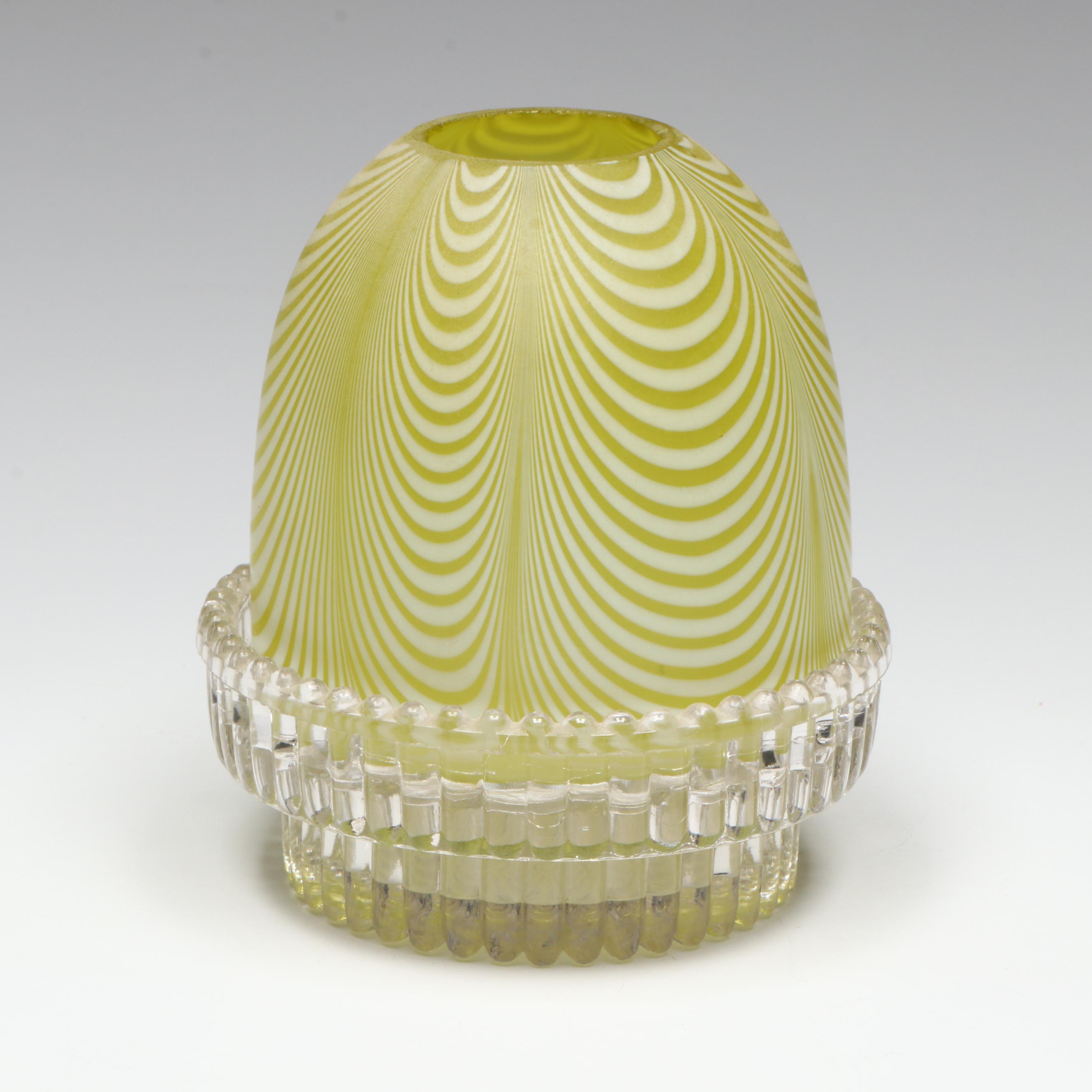 Samuel Clarke "Zebra," "Nailsea" and Striped Blue Fairy Lamps