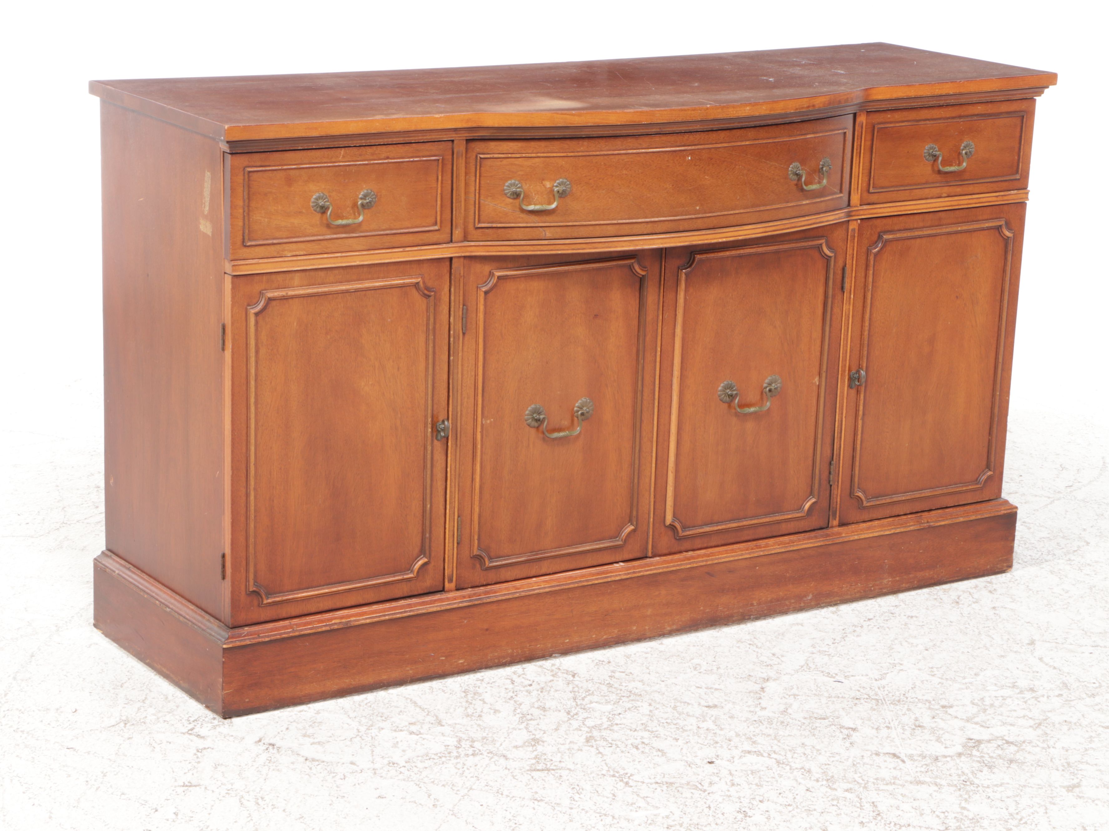 Edwardian Style Serpentine Front Mahogany Buffet