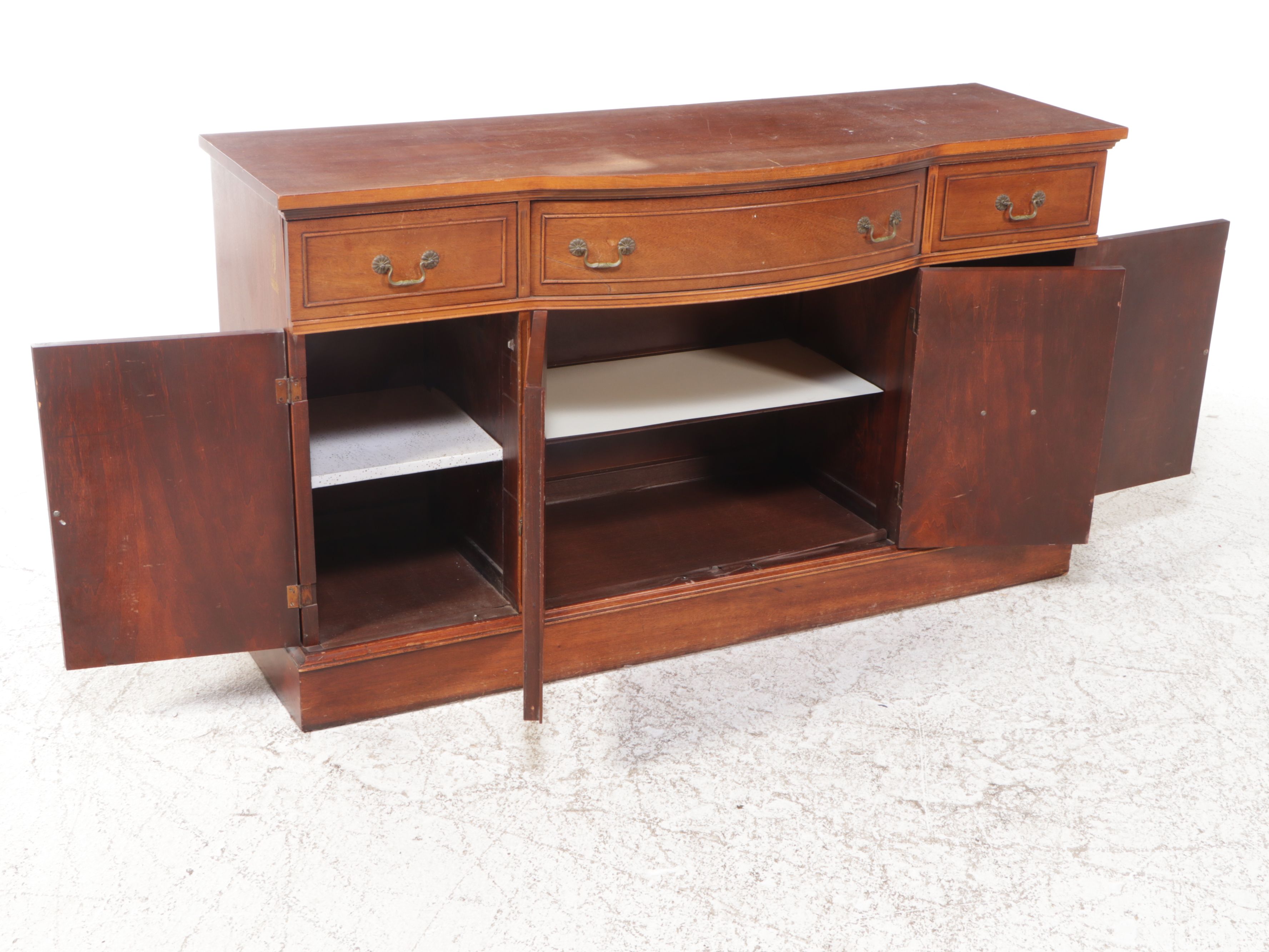 Edwardian Style Serpentine Front Mahogany Buffet