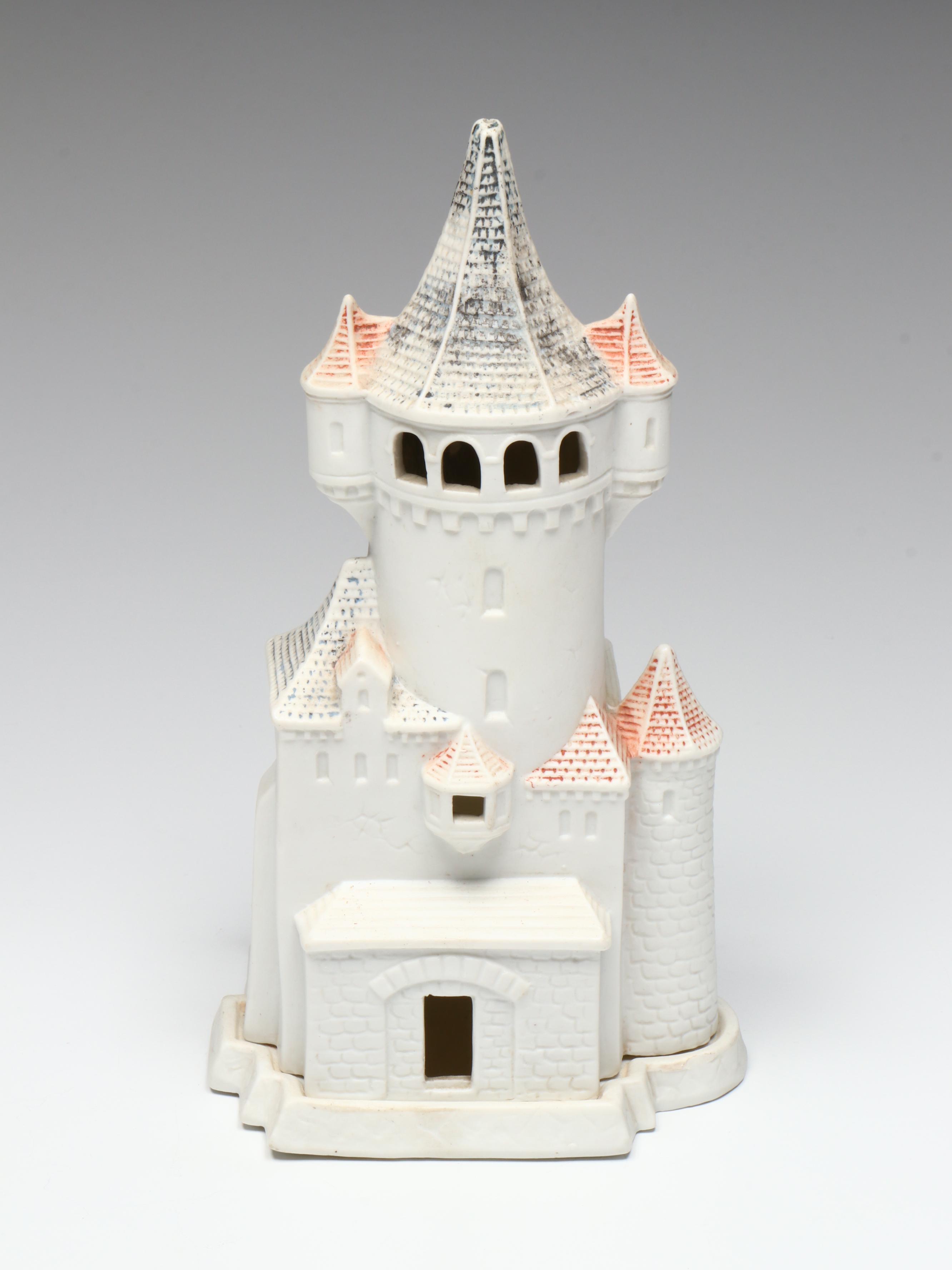 Staffordshire Style Pestel Burner with Calla Lily and Castle Tea Light Holders