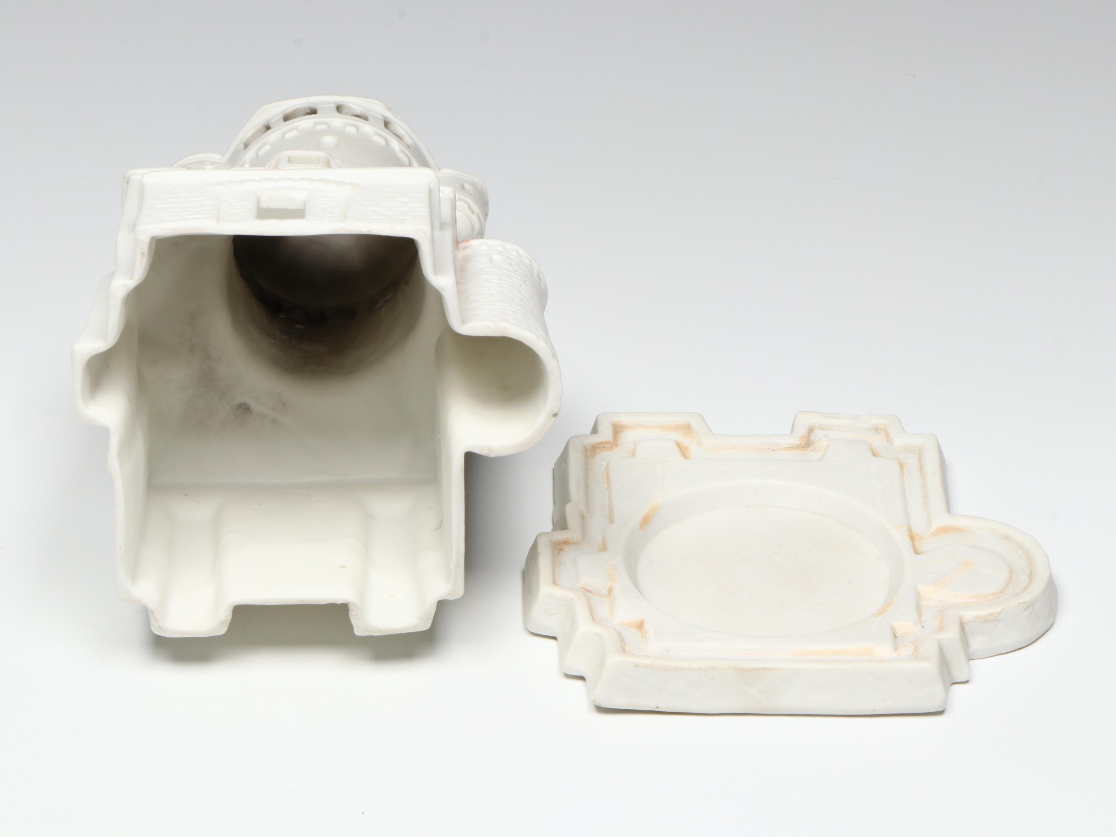 Staffordshire Style Pestel Burner with Calla Lily and Castle Tea Light Holders