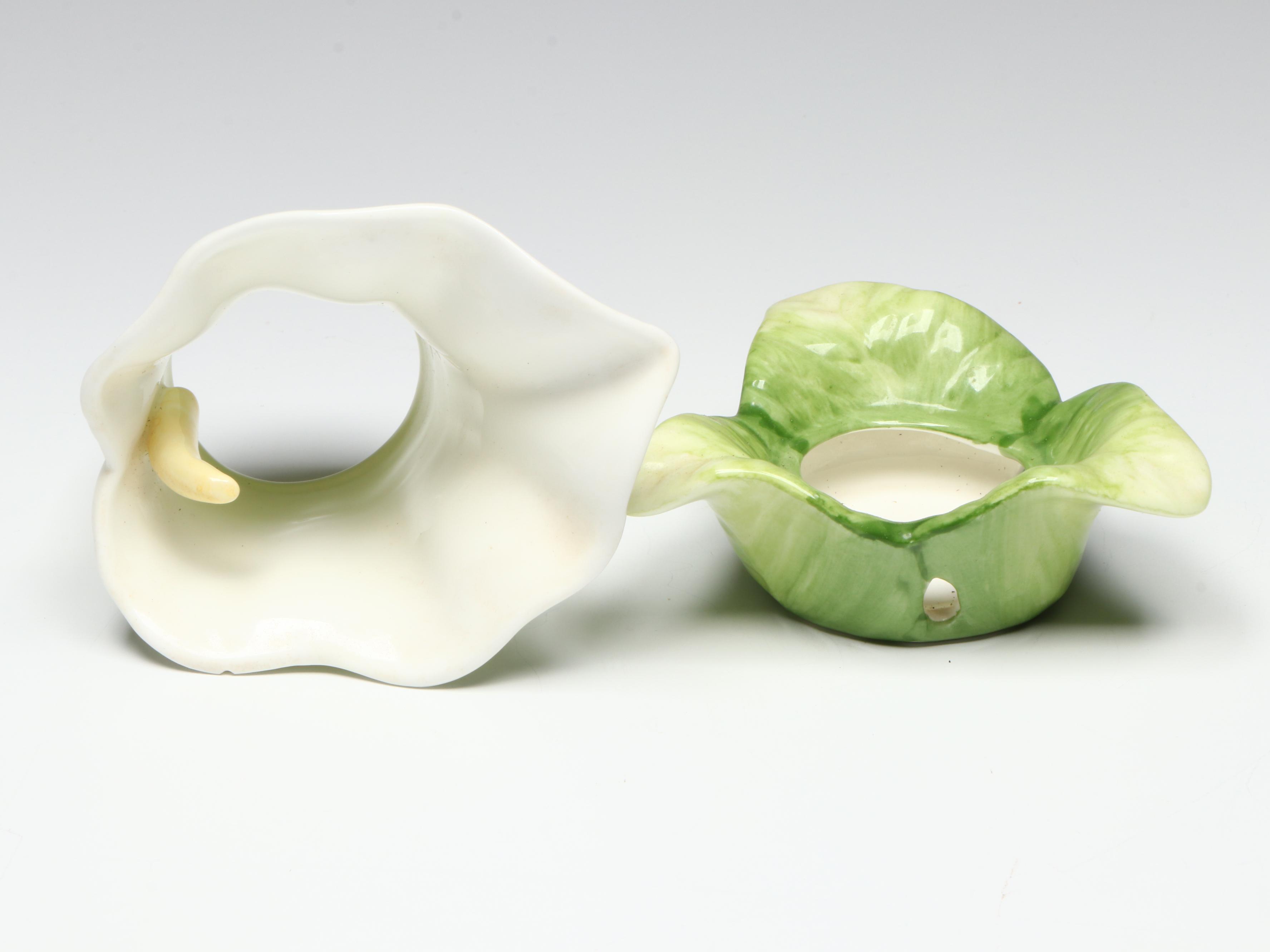 Staffordshire Style Pestel Burner with Calla Lily and Castle Tea Light Holders