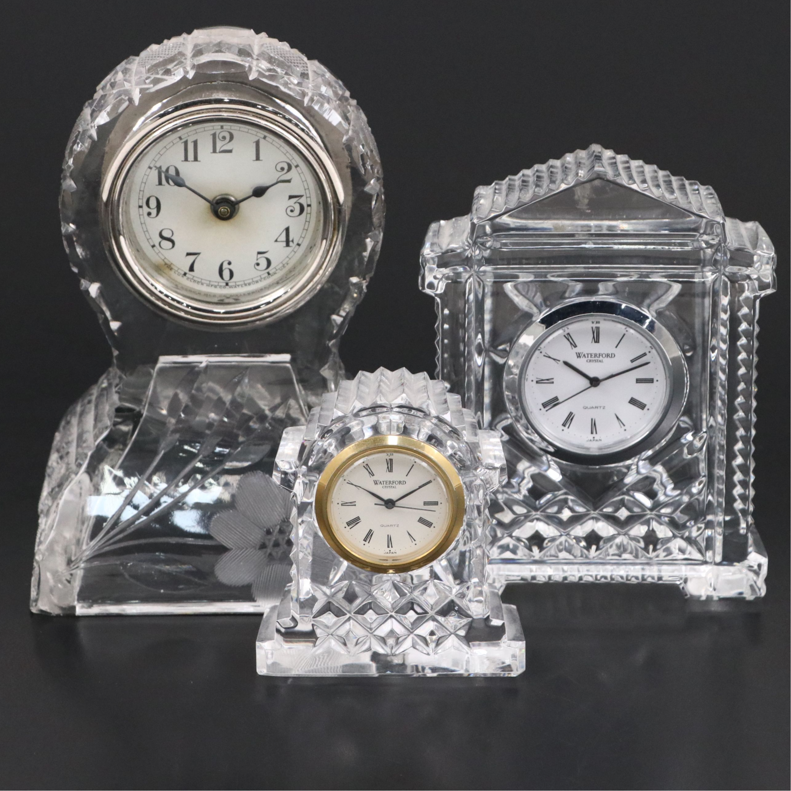 Waterford and Cut Crystal Mantel Clocks