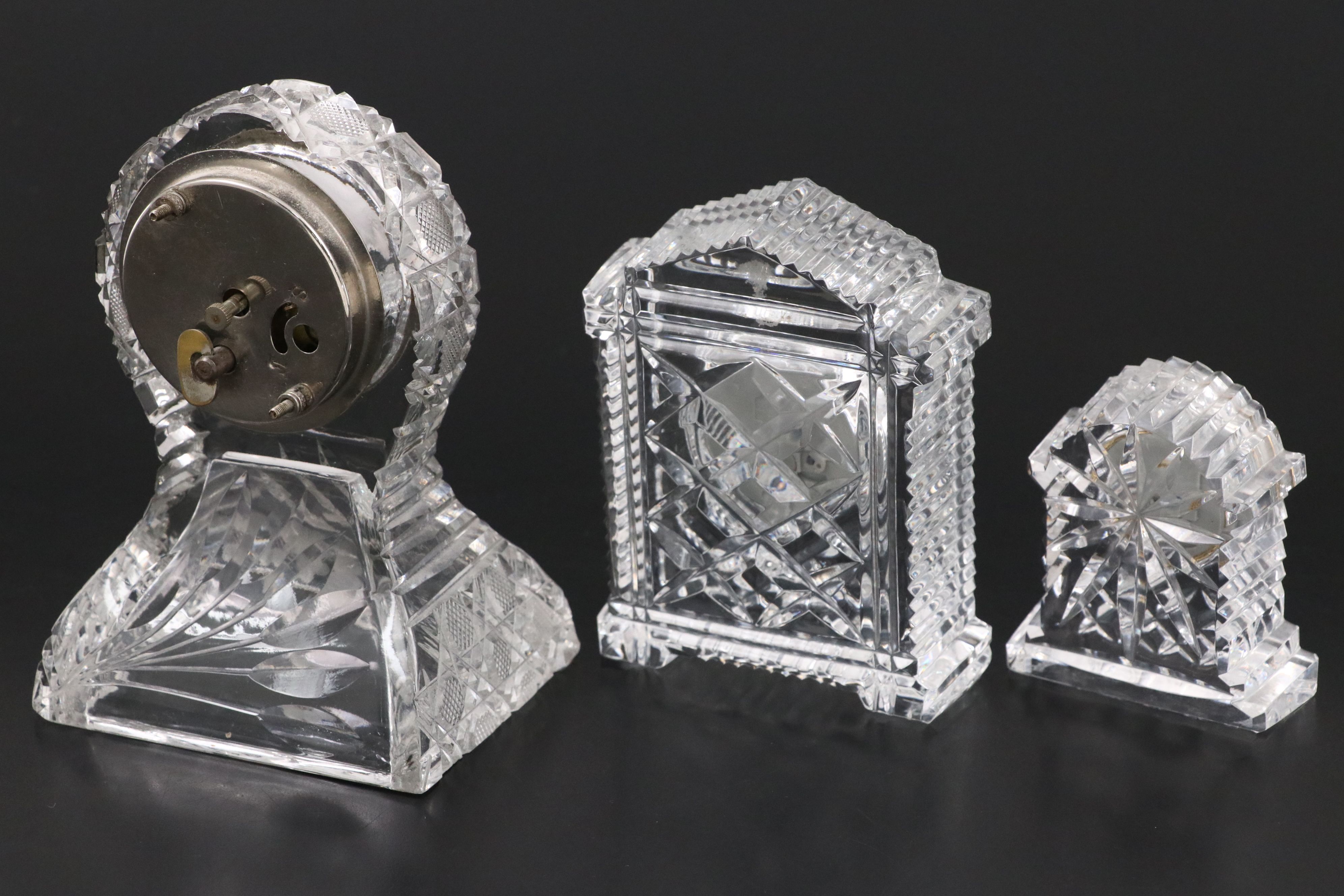 Waterford and Cut Crystal Mantel Clocks