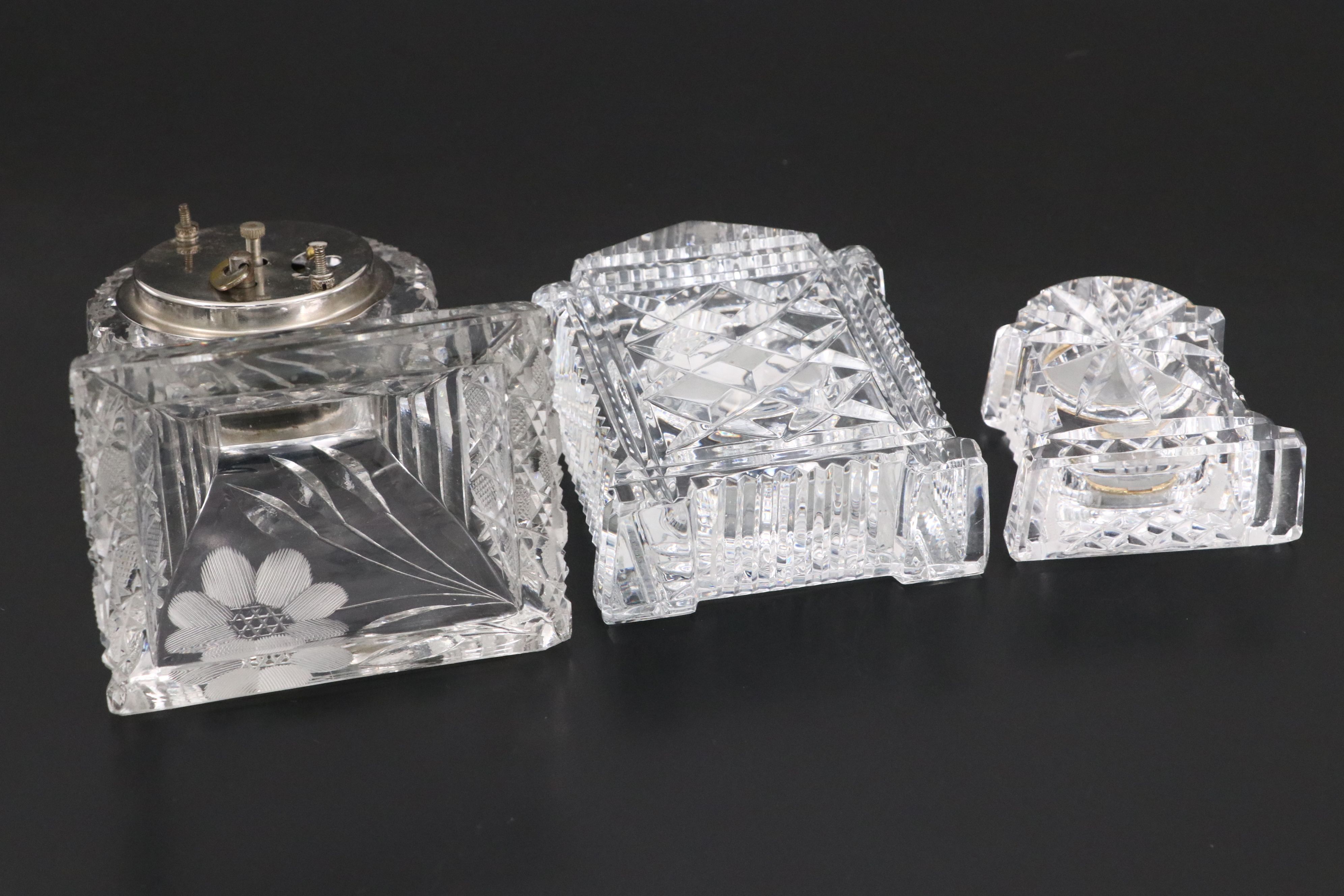 Waterford and Cut Crystal Mantel Clocks