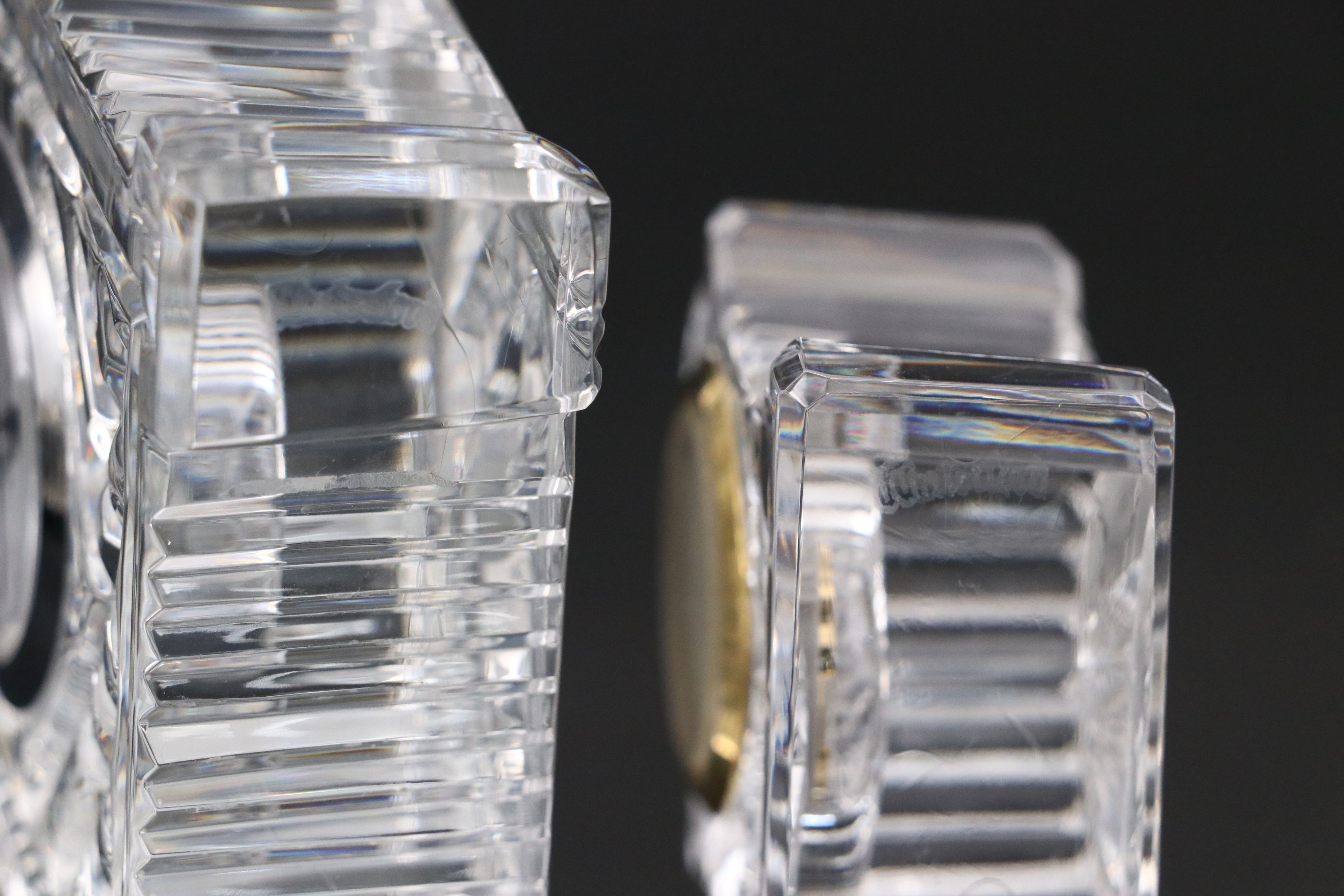 Waterford and Cut Crystal Mantel Clocks