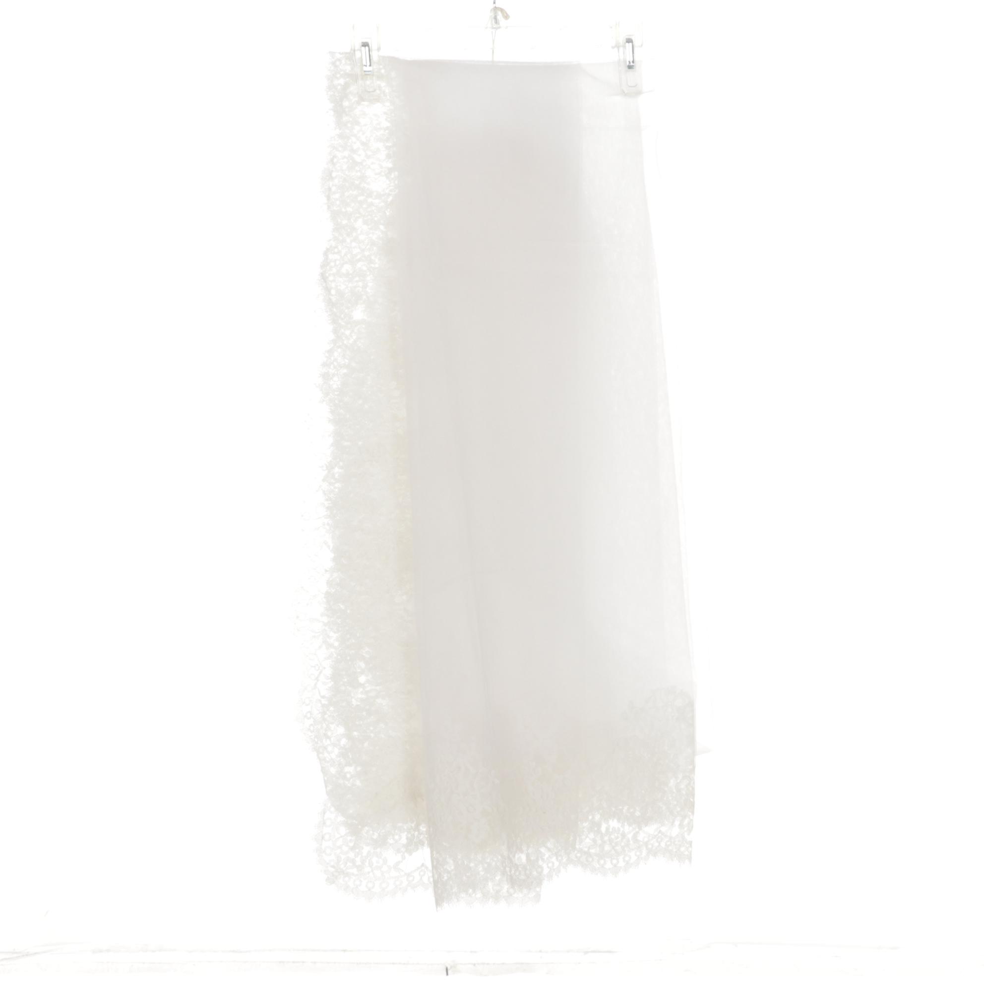 Maurer's Originals Embellished Wedding Dress with Lace Tulle Veil, 1960s