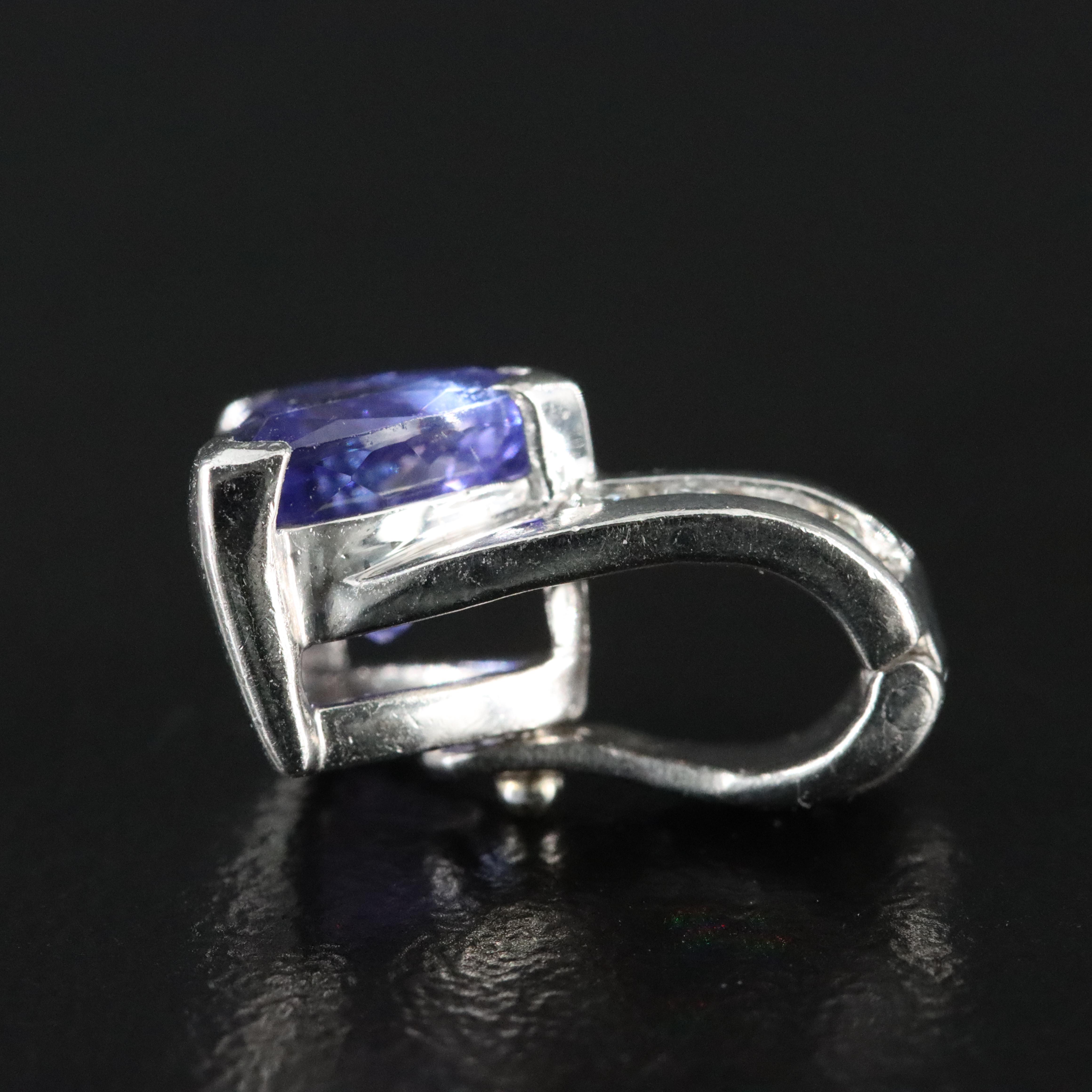 Platinum Tanzanite and Diamond Enhancer Pendant