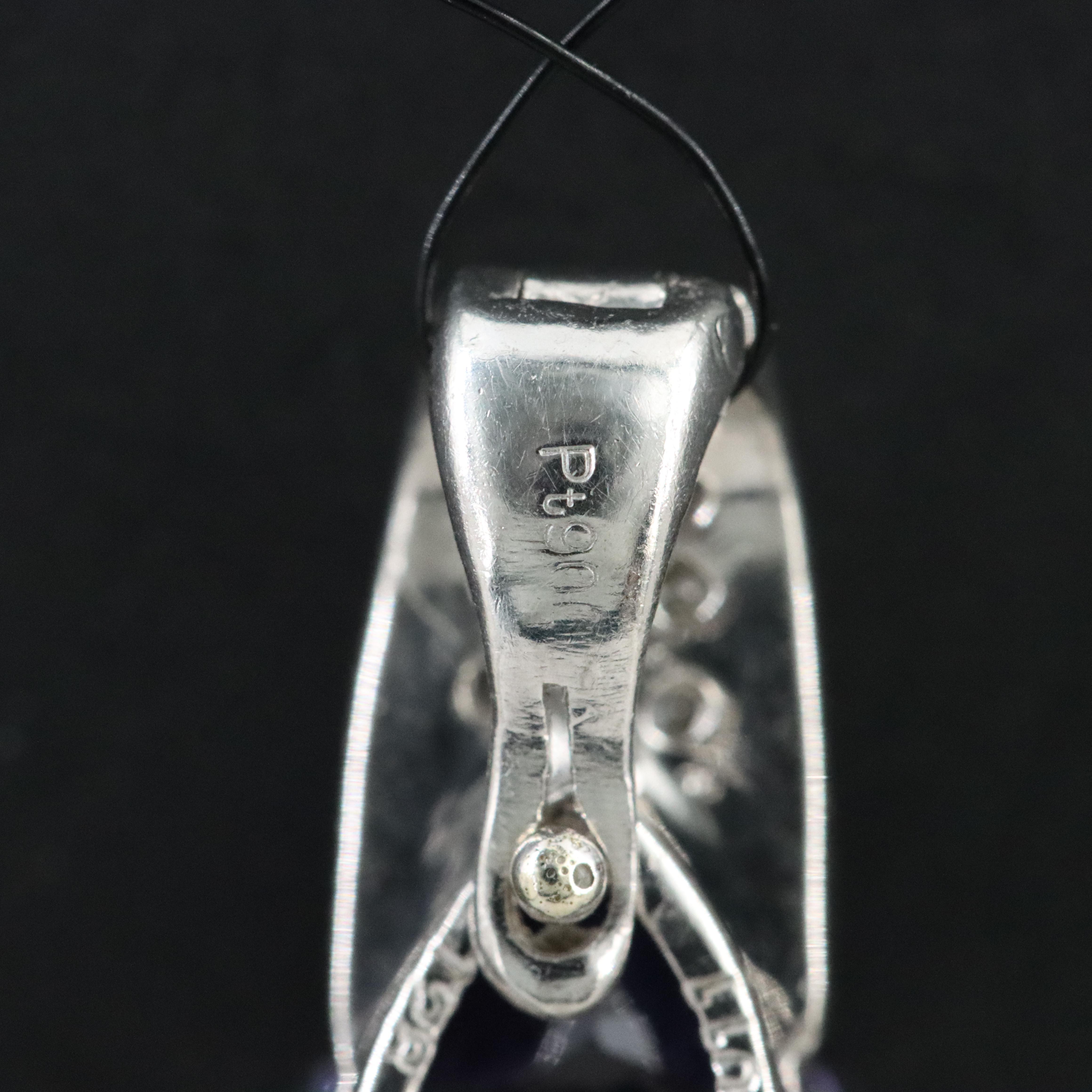 Platinum Tanzanite and Diamond Enhancer Pendant