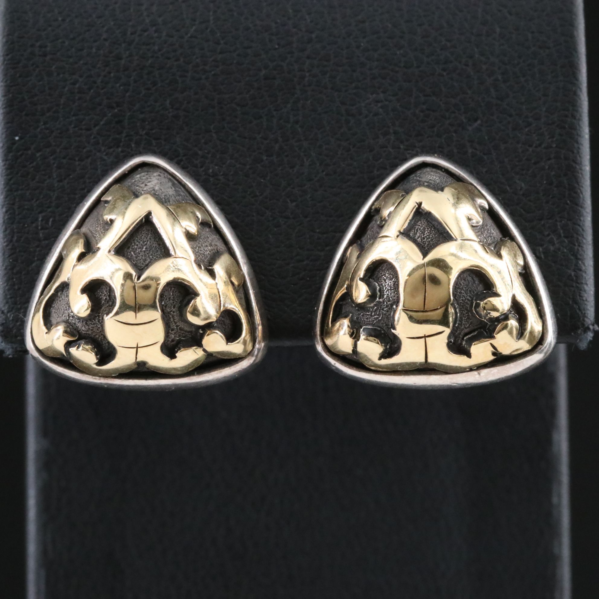 John Hardy Dayak Sterling and 18K Earrings